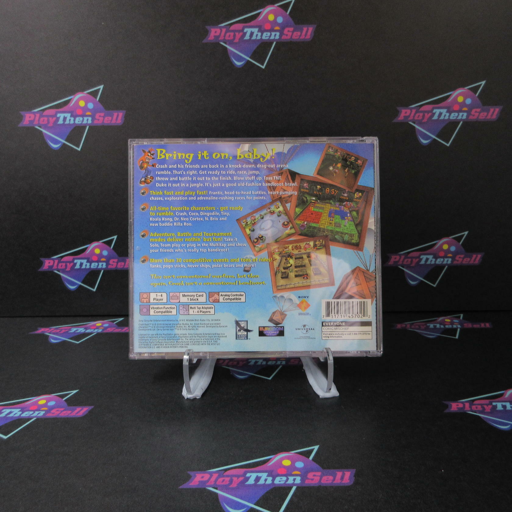 Crash Bash PS1 PlayStation 1 Black Label - Like New