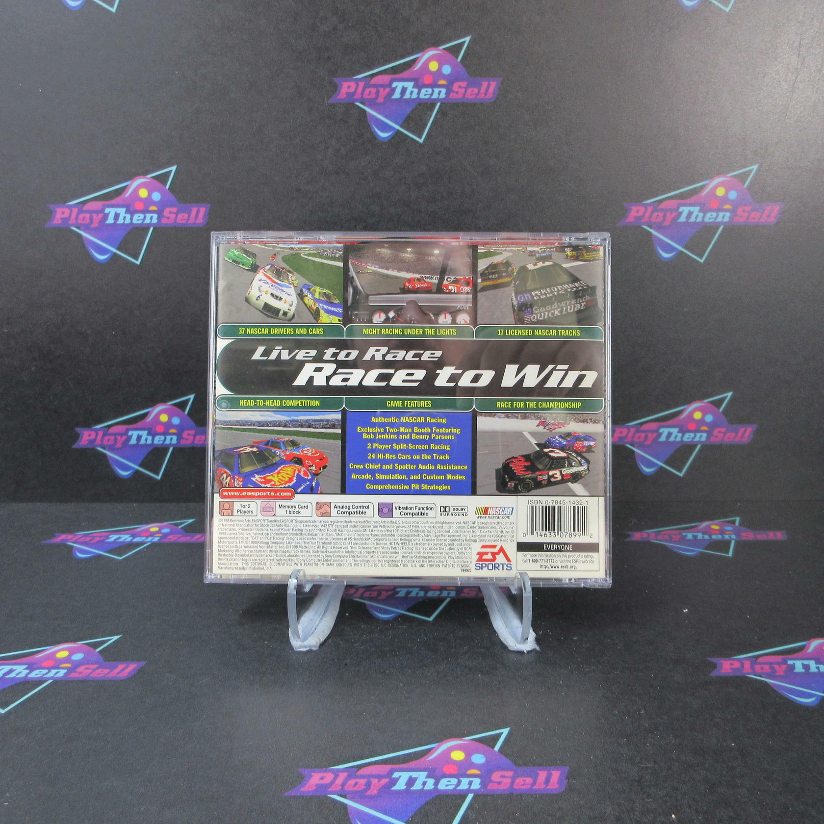 NASCAR 99 + Reg Card PS1 PlayStation 1 MD Complete CIB - Very Good