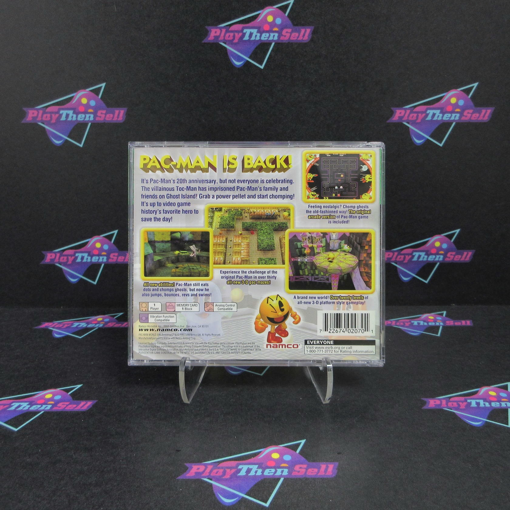 Pac Man World PS1 PlayStation 1 Greatest Hits + Reg Card - Like New