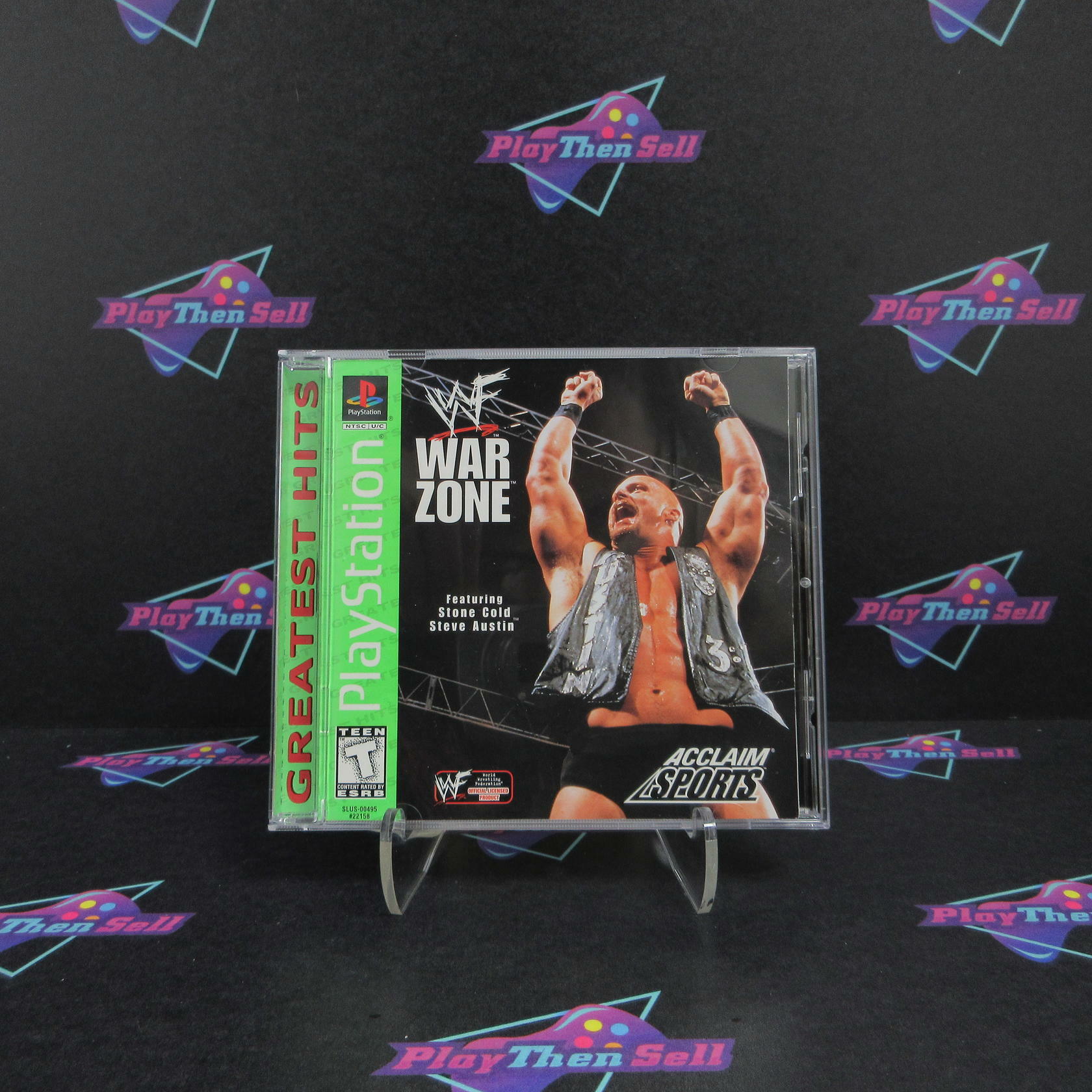 WWF Warzone Greatest Hits PS1 PlayStation 1 + Reg Card - Like New