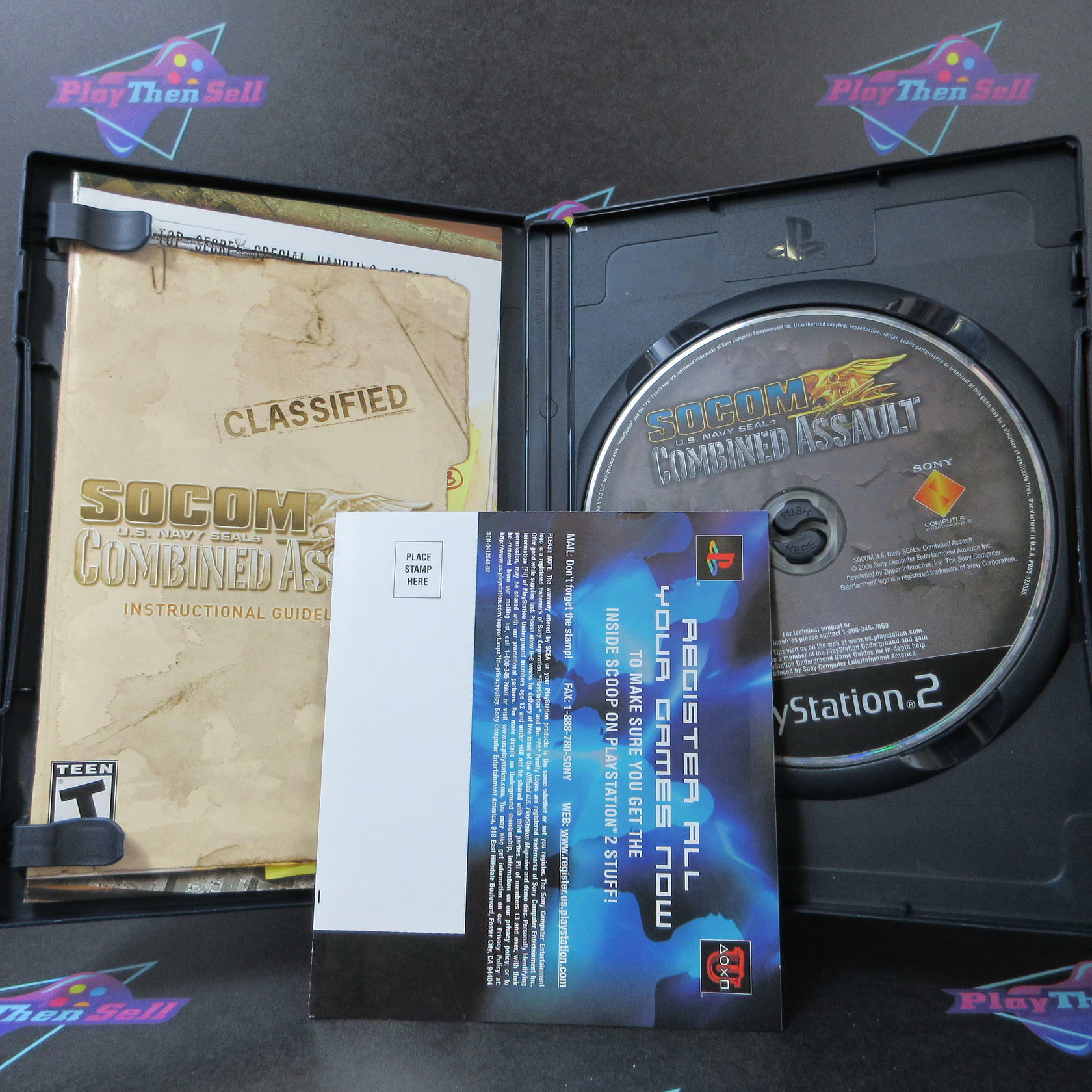 SOCOM US Navy Seals Combined Assault PS2 + Reg Card - Like New