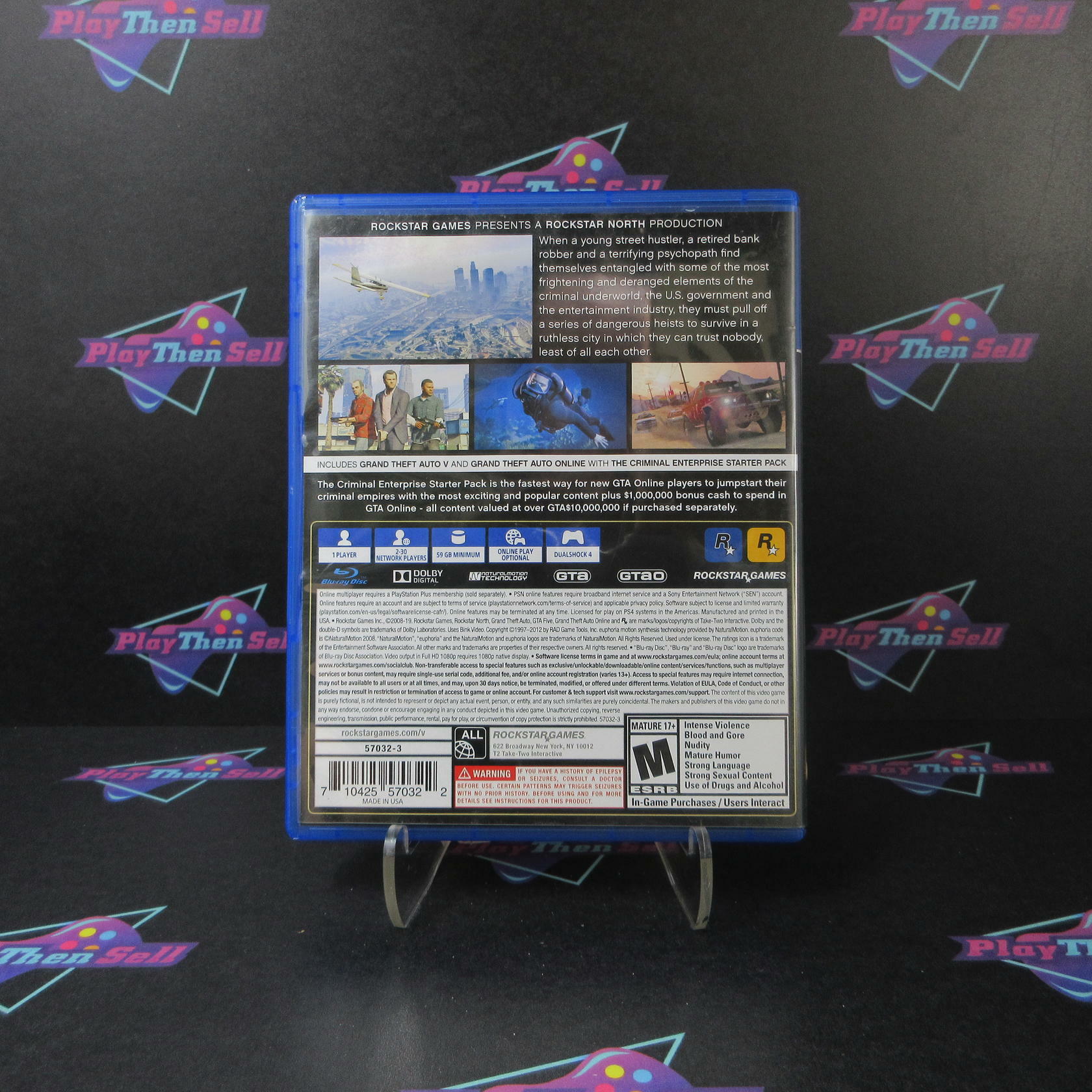 Grand Theft Auto V Premium Edition PS4 PlayStation 4 + Map - Like New