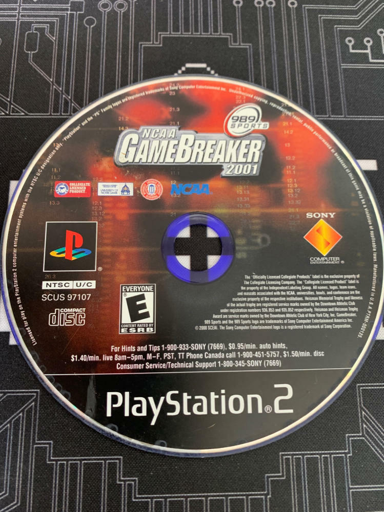 NCAA Game Breaker 2001 PS2 PlayStation 2 AD Complete CIB - Very Good