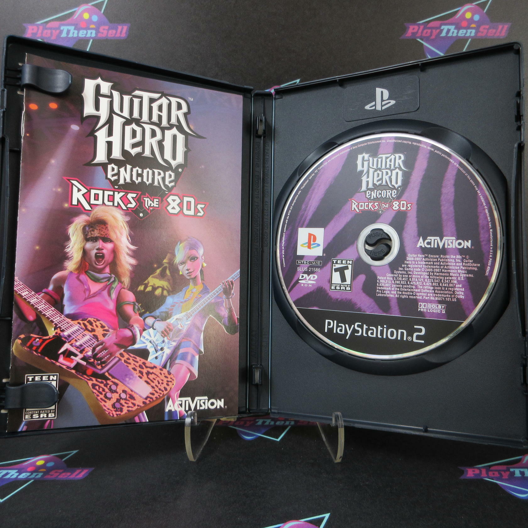 Guitar Hero Encore Rocks the 80s PS2 PlayStation 2 + Poster - Like New