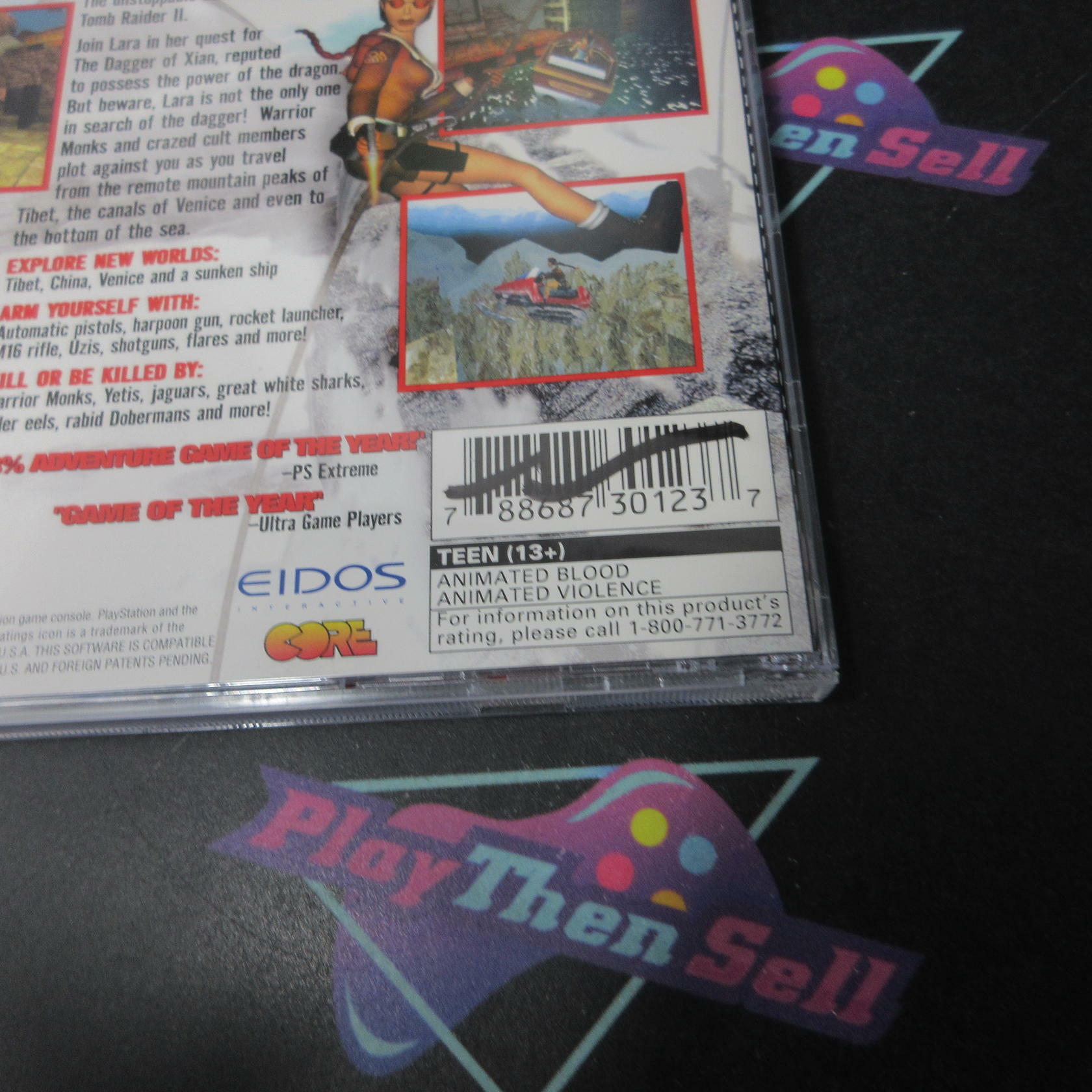 Tomb Raider II + Reg Card PS1 PlayStation 1 AD Complete CIB - Very Good
