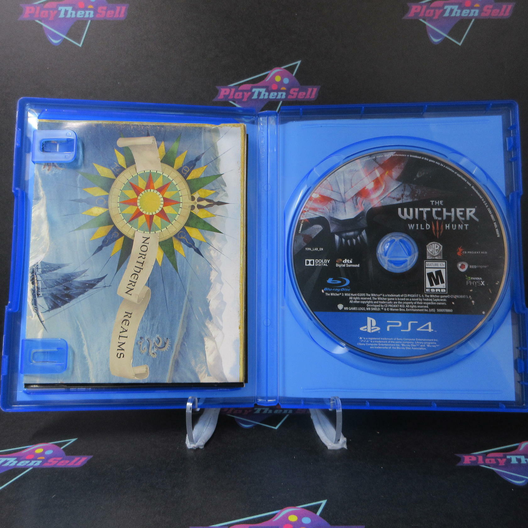 The Witcher 3 Wild Hunt PS4 Playstation 4 + Map/Soundtrack/Stickers - Like New