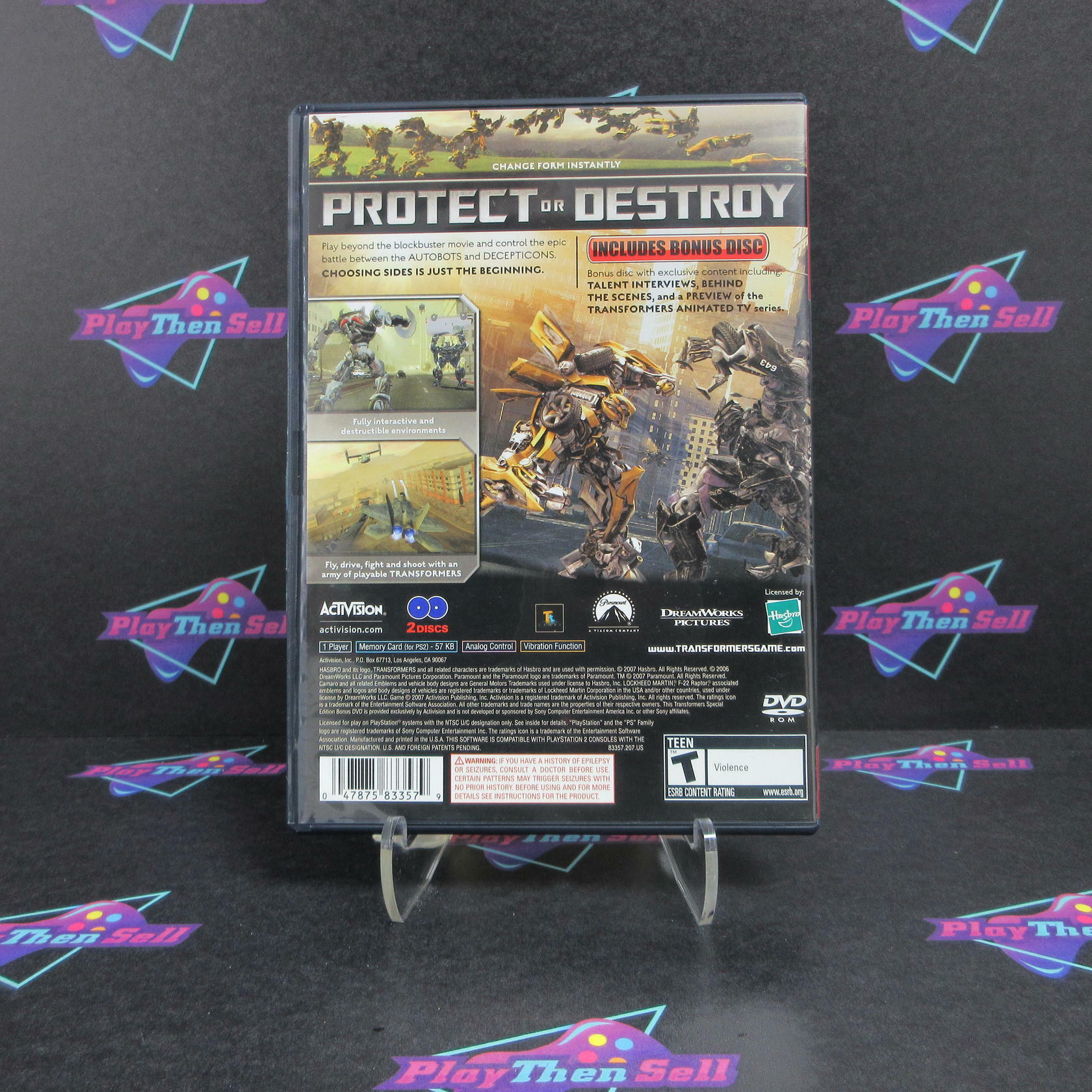 Transformers The Game PS2 PlayStation 2 GH + Bonus Disc - Like New