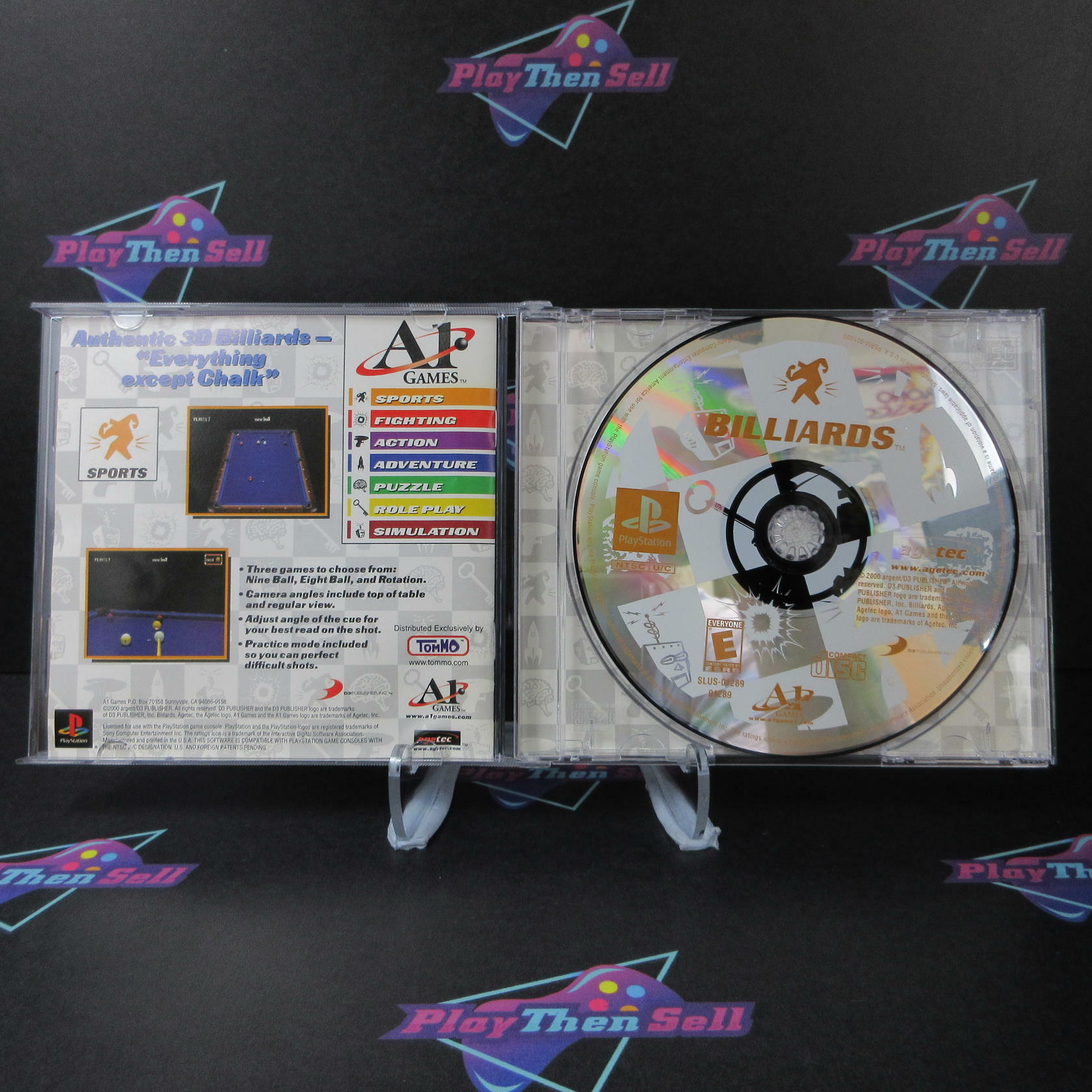 Billiards PS1 PlayStation 1 + Reg Card - Like New