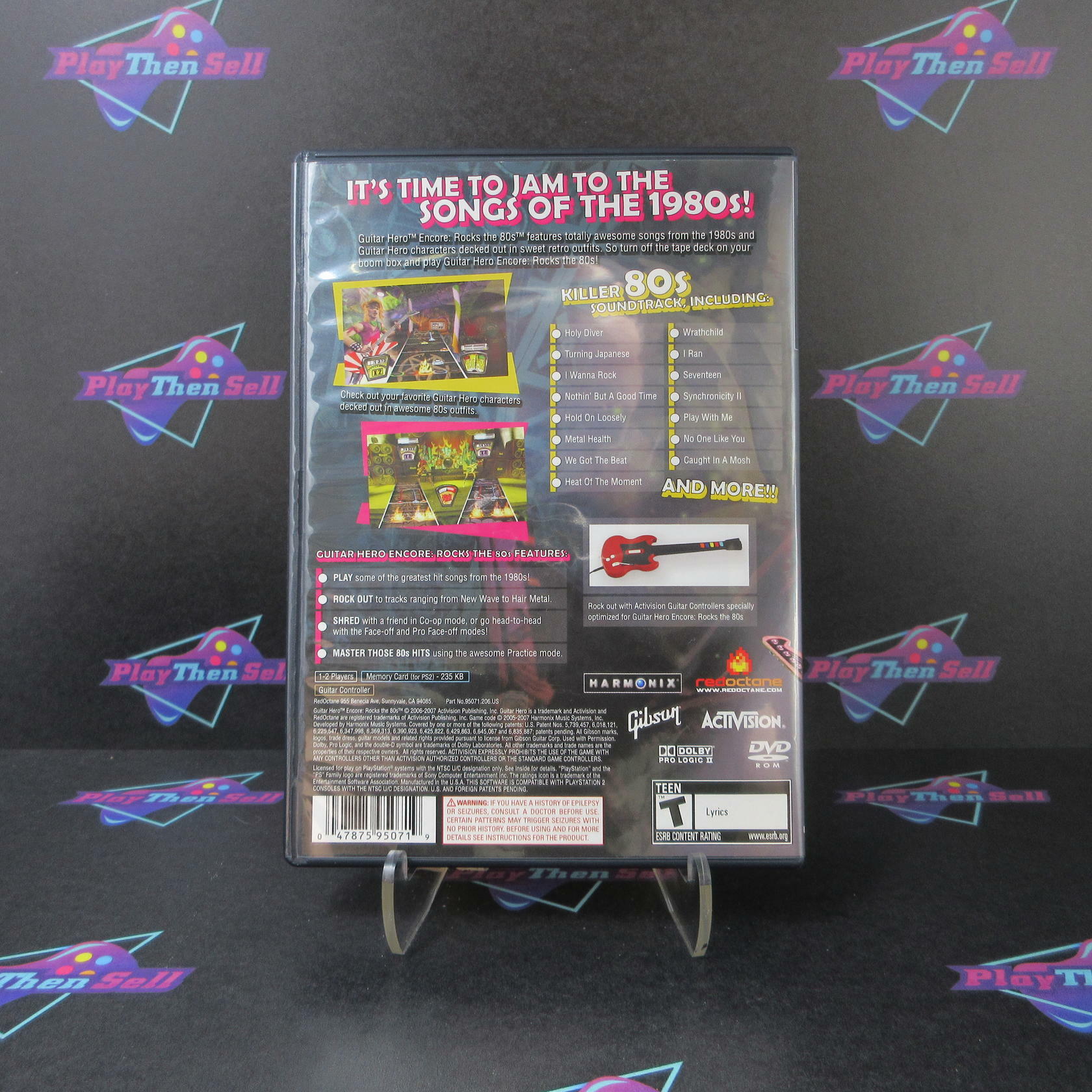 Guitar Hero Encore Rocks the 80s PS2 PlayStation 2 + Poster - Like New