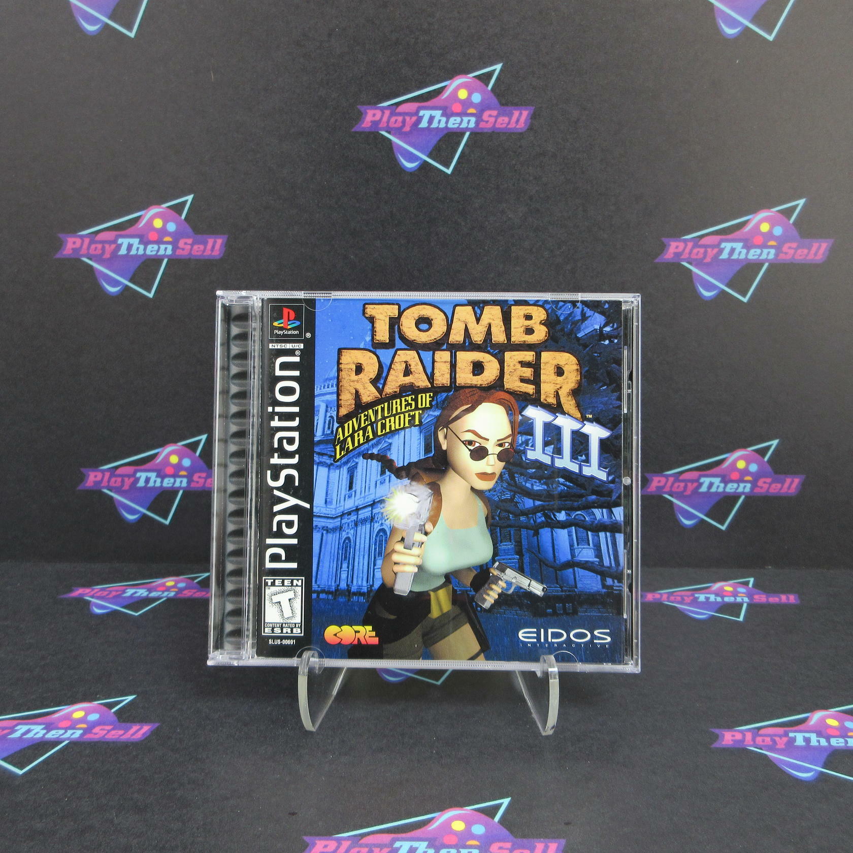 Tomb Raider III 3 PS1 PlayStation 1 Black Label + Reg Card - Like New