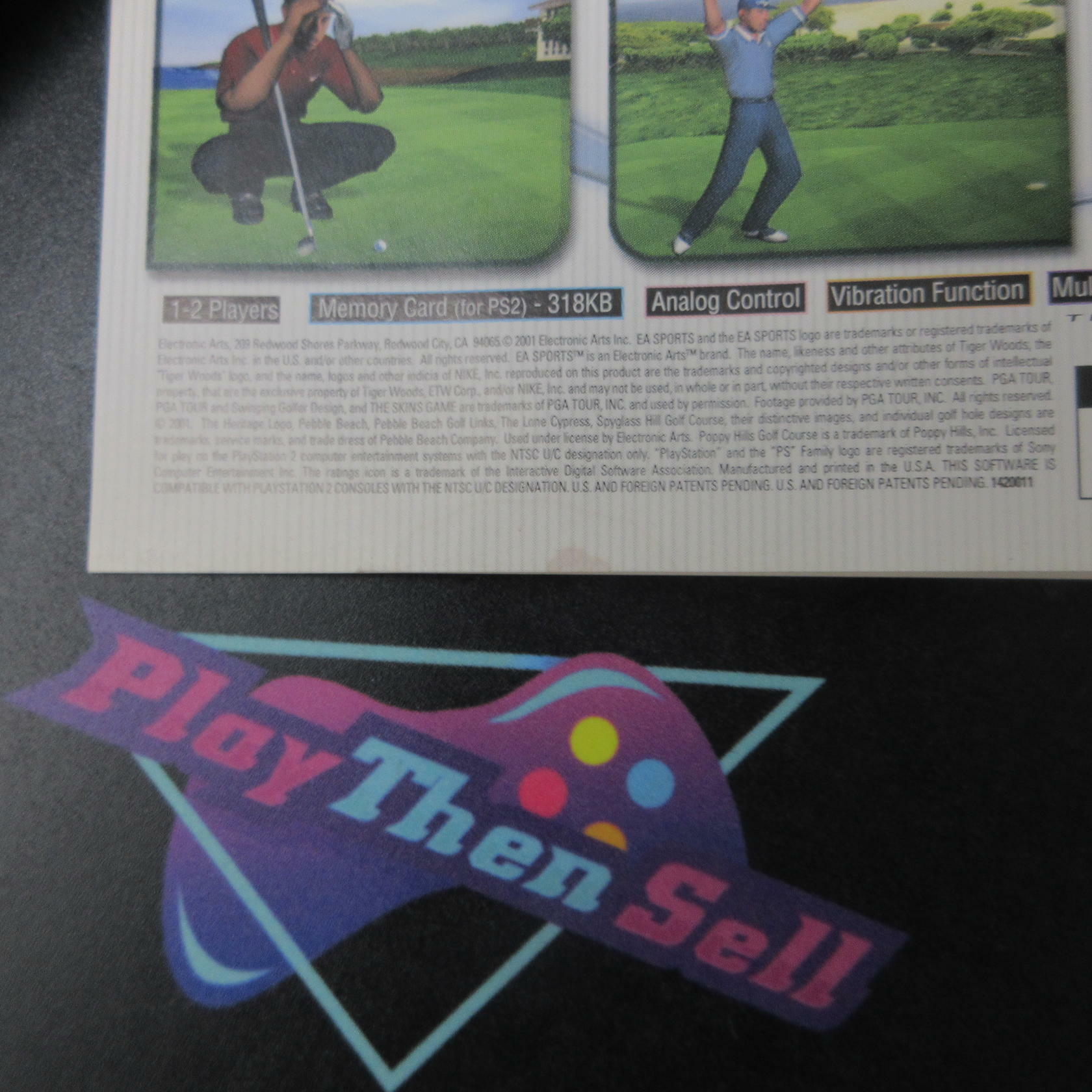 Tiger Woods PGA Tour 2001 + Reg Card PS2 PlayStation 2 AD Complete CIB - Very Good