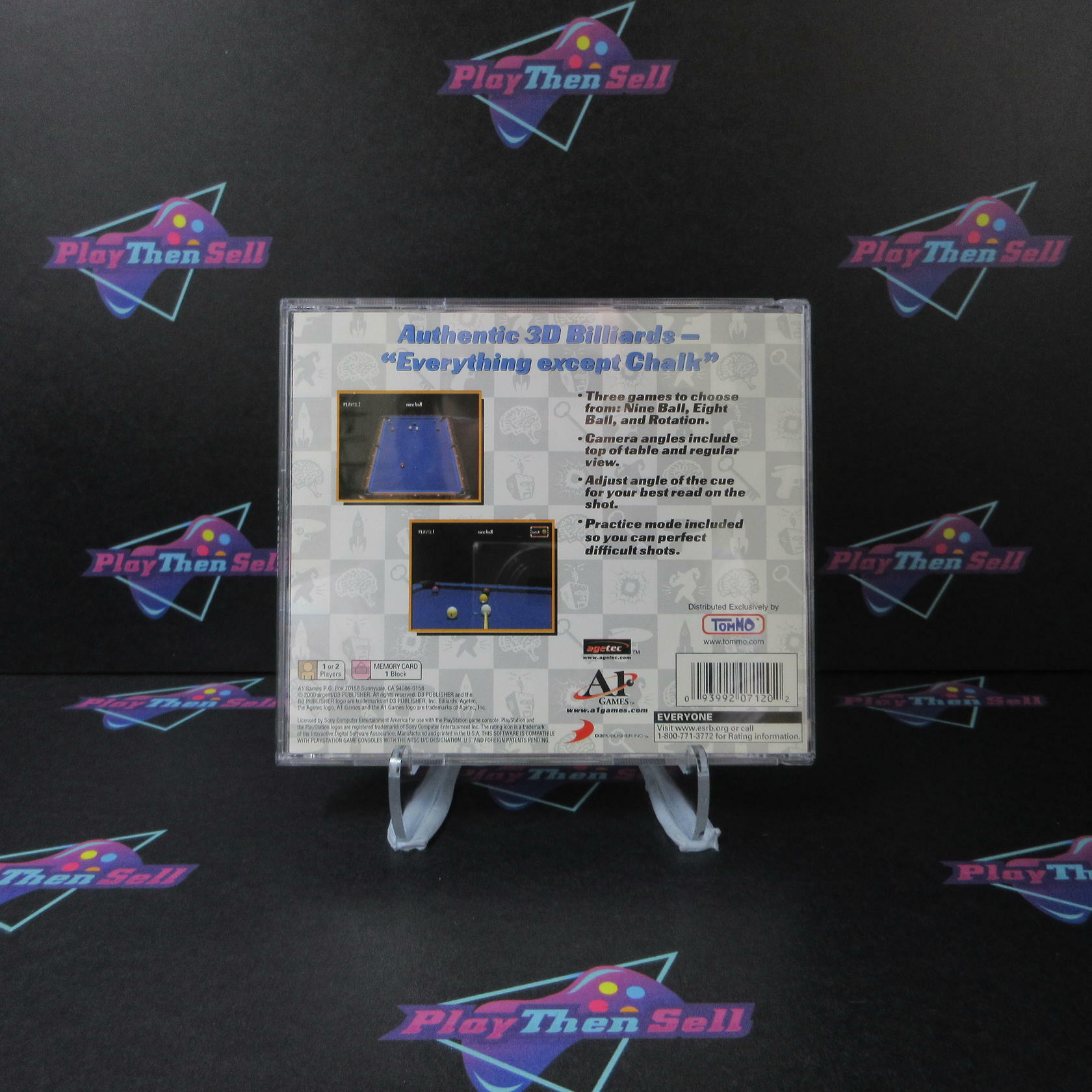 Billiards PS1 PlayStation 1 + Reg Card - Like New