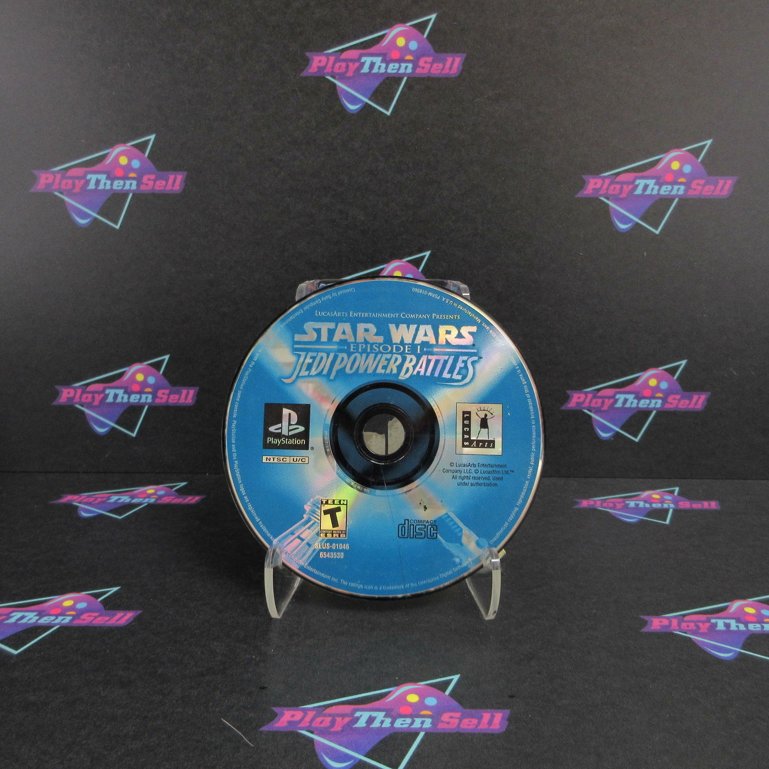 Star Wars Episode I Jedi Power Battles PS1 Black Label Disk Only - Very Good
