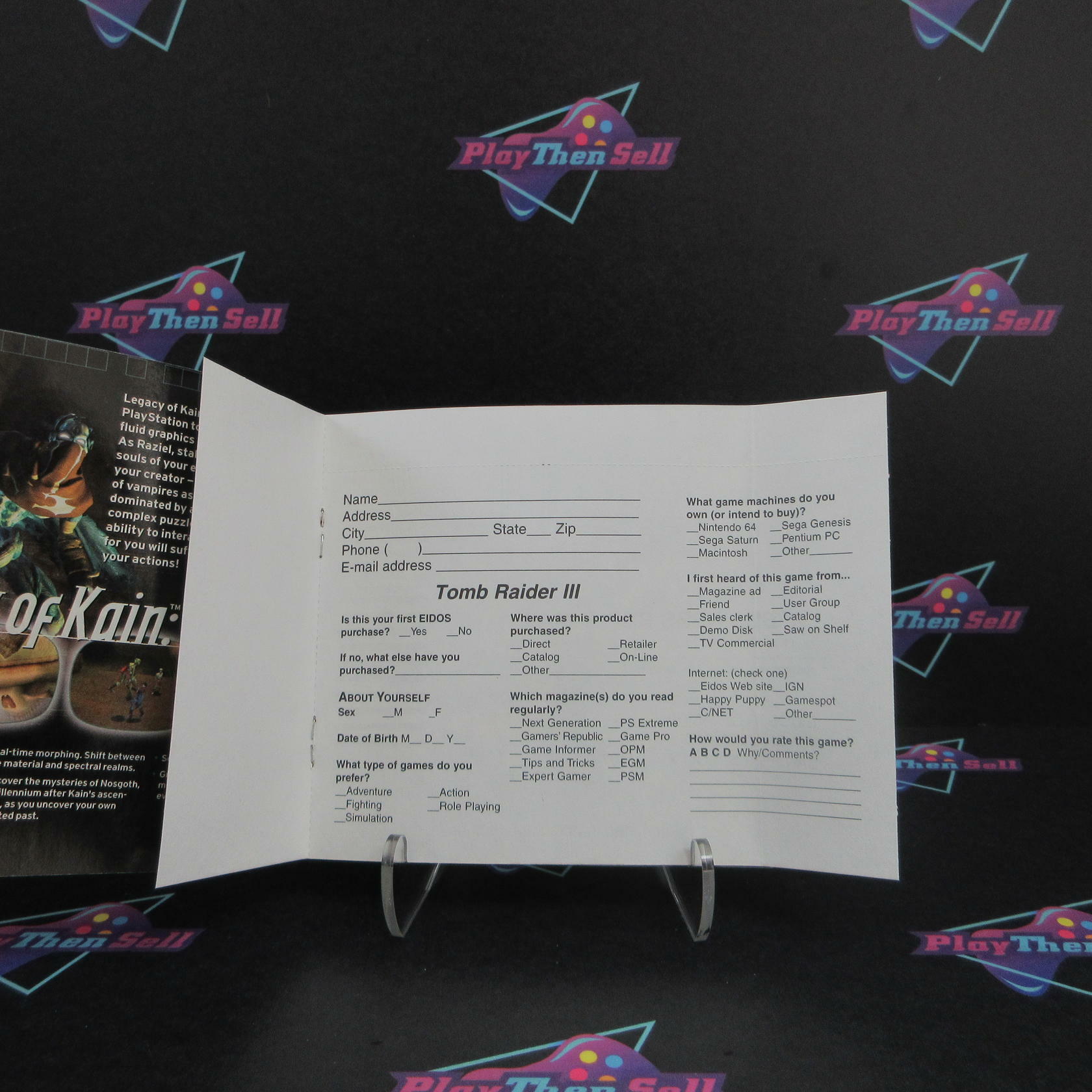 Tomb Raider III 3 PS1 PlayStation 1 Black Label + Reg Card - Like New