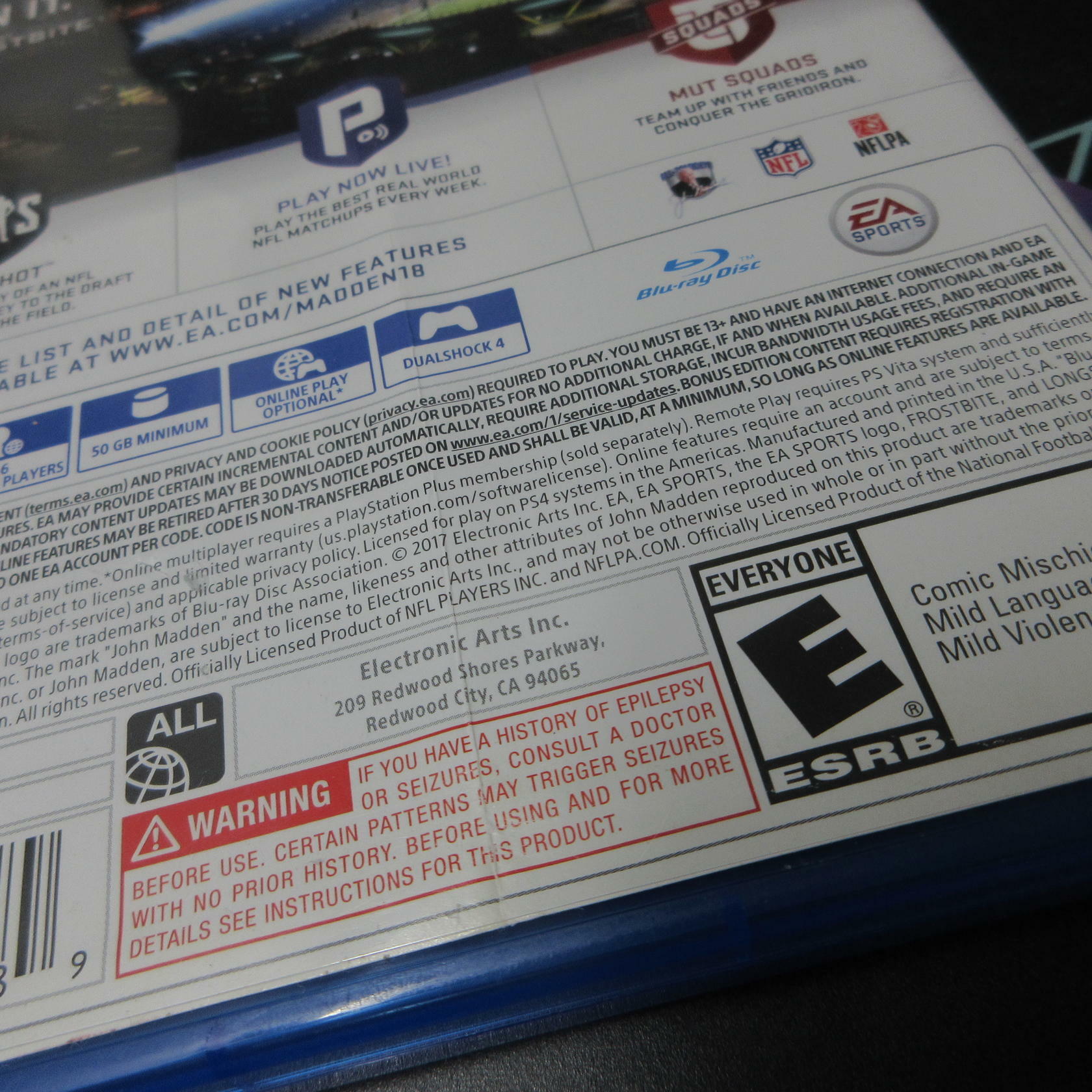 Madden NFL 18 Limited Edition PS4 PlayStation 4 AD - Very Good