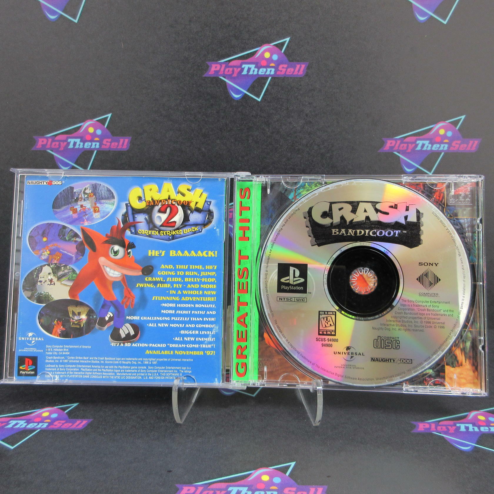 Crash Bandicoot PS1 PlayStation 1 Greatest Hits - Like New