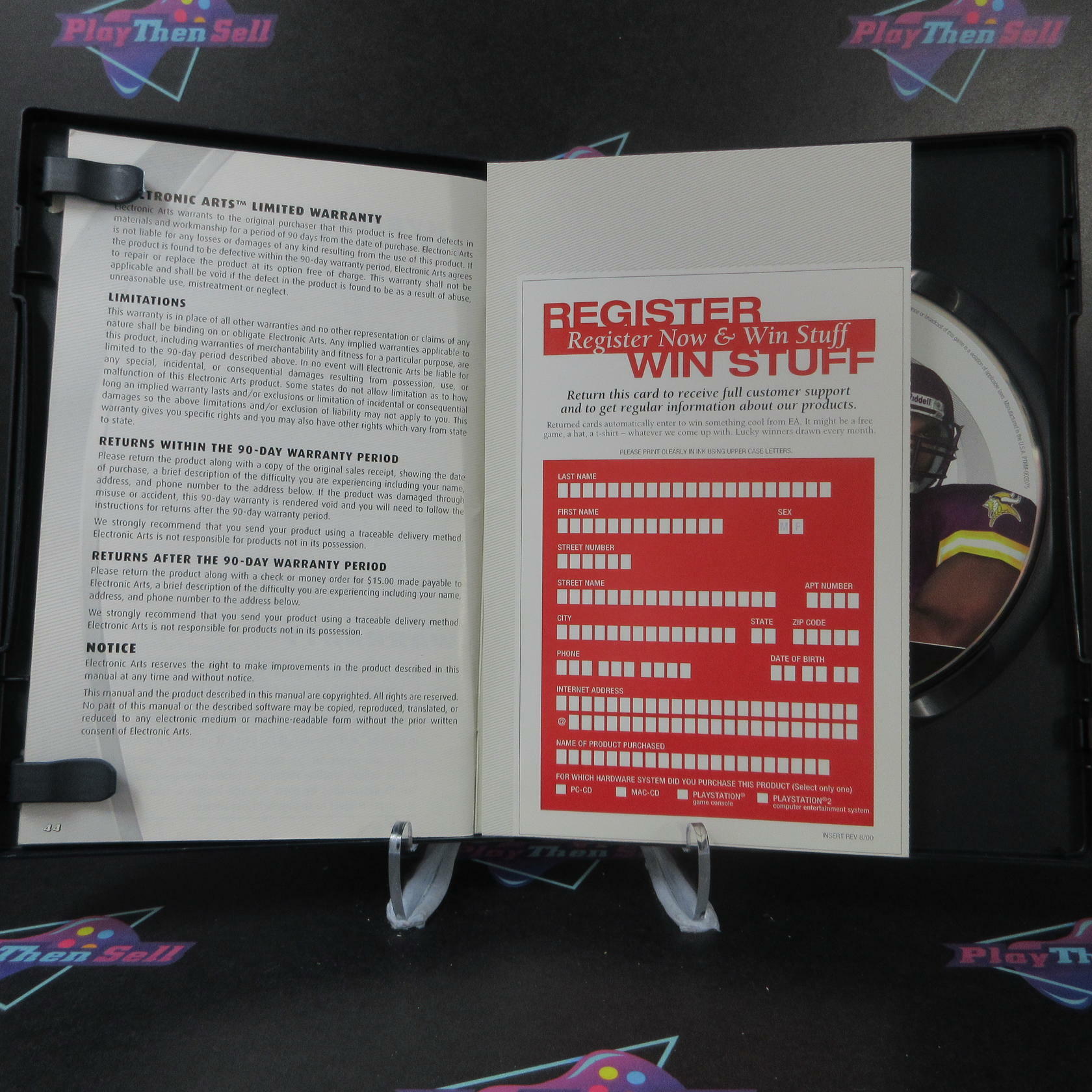 Madden NFL 2002 + Reg Card PS2 PlayStation 2 MD Complete CIB - Very Good