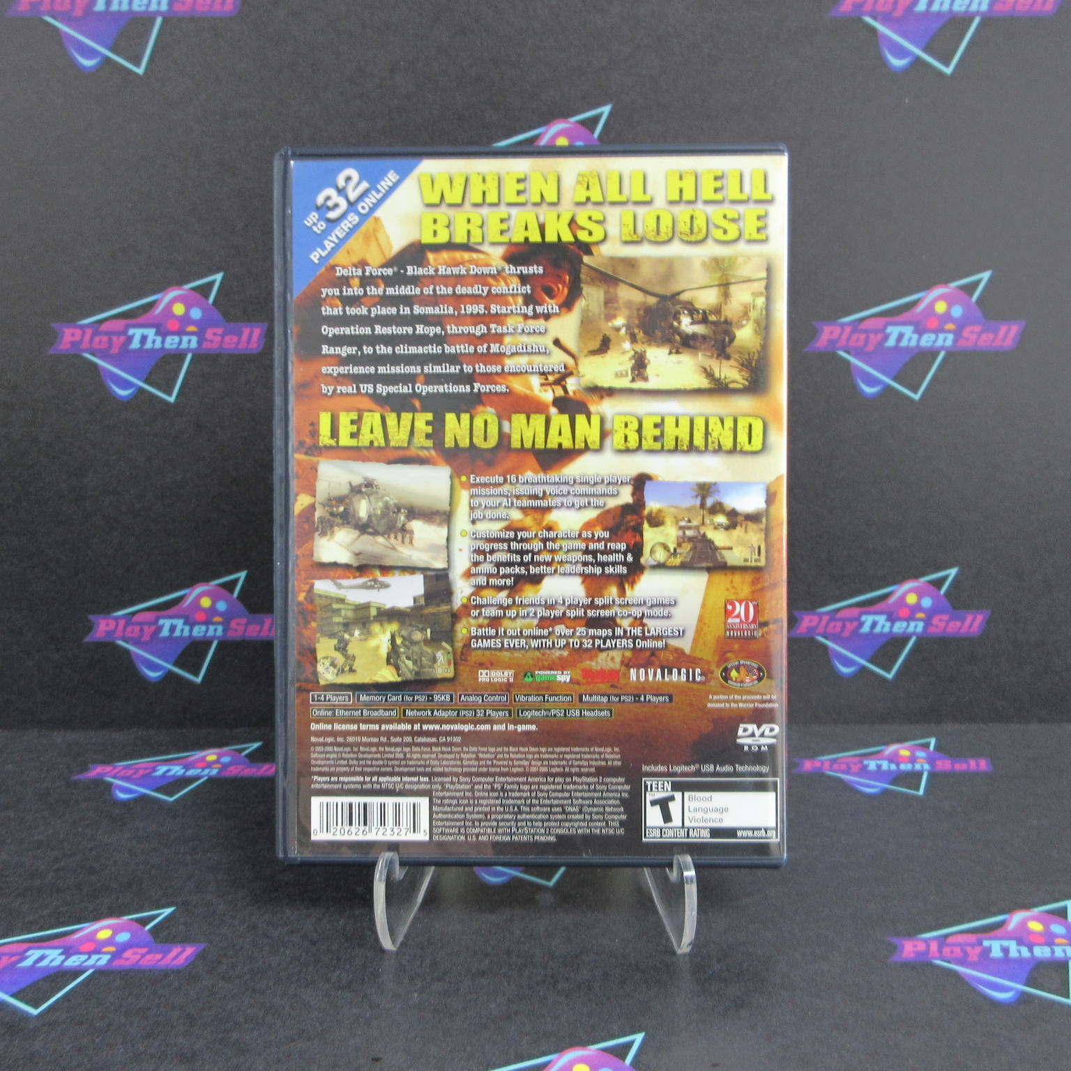 Delta Force Black Hawk Down PS2 PlayStation 2 AD/DD/NM - Very Good