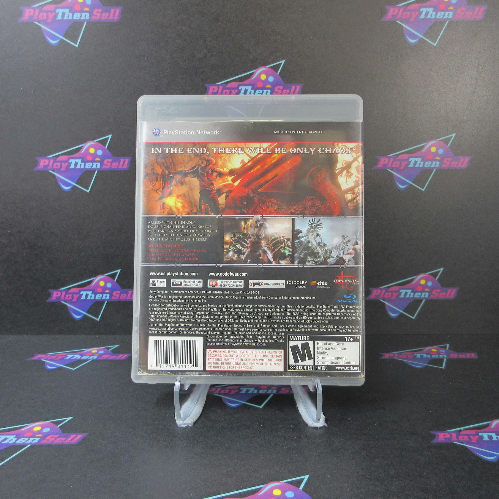 God of War 3 PS3 PlayStation 3 AD Complete CIB - Very Good