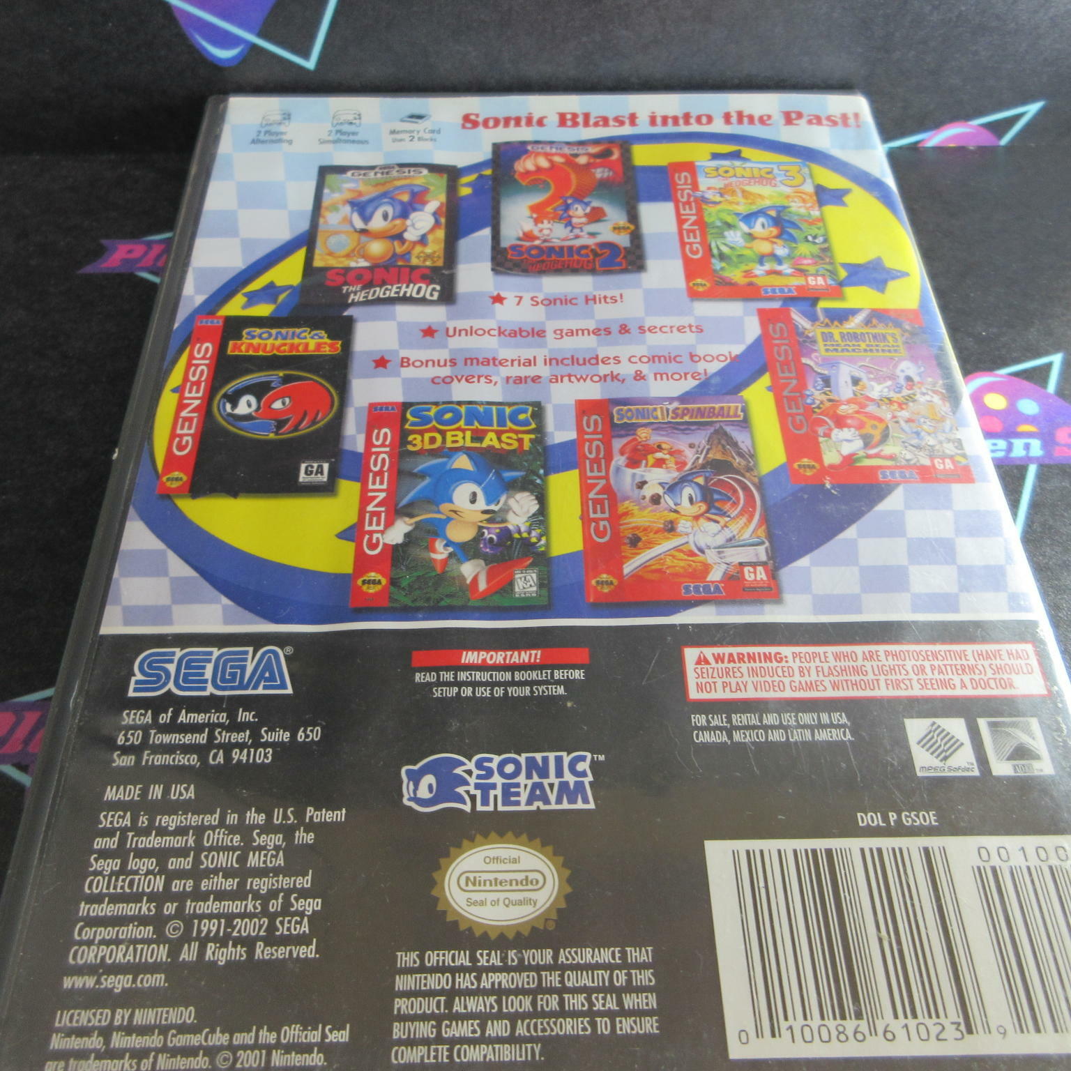 Sonic Mega Collection + Reg Card Nintendo GameCube AD - Very Good