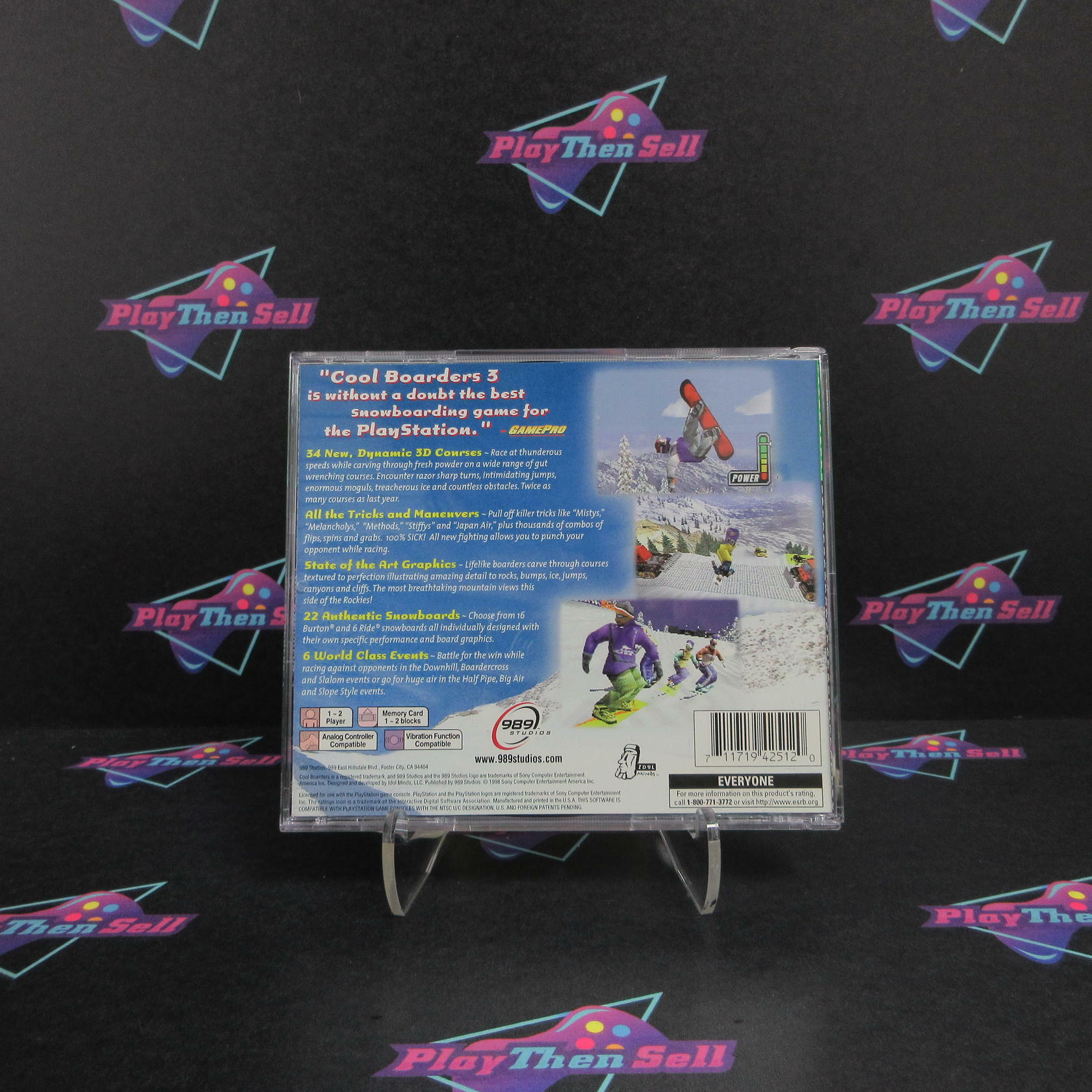 Cool Boarders 3 PS1 PlayStation 1 Greatest Hits + Reg Card - Like New