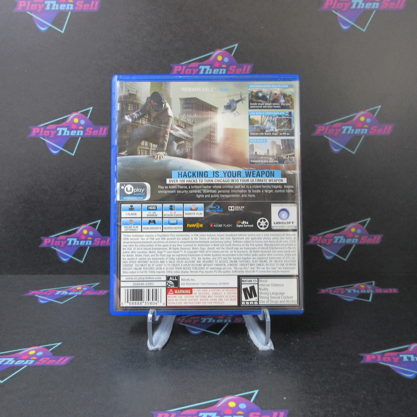 Watch Dogs PS4 PlayStation 4 AD - Very Good