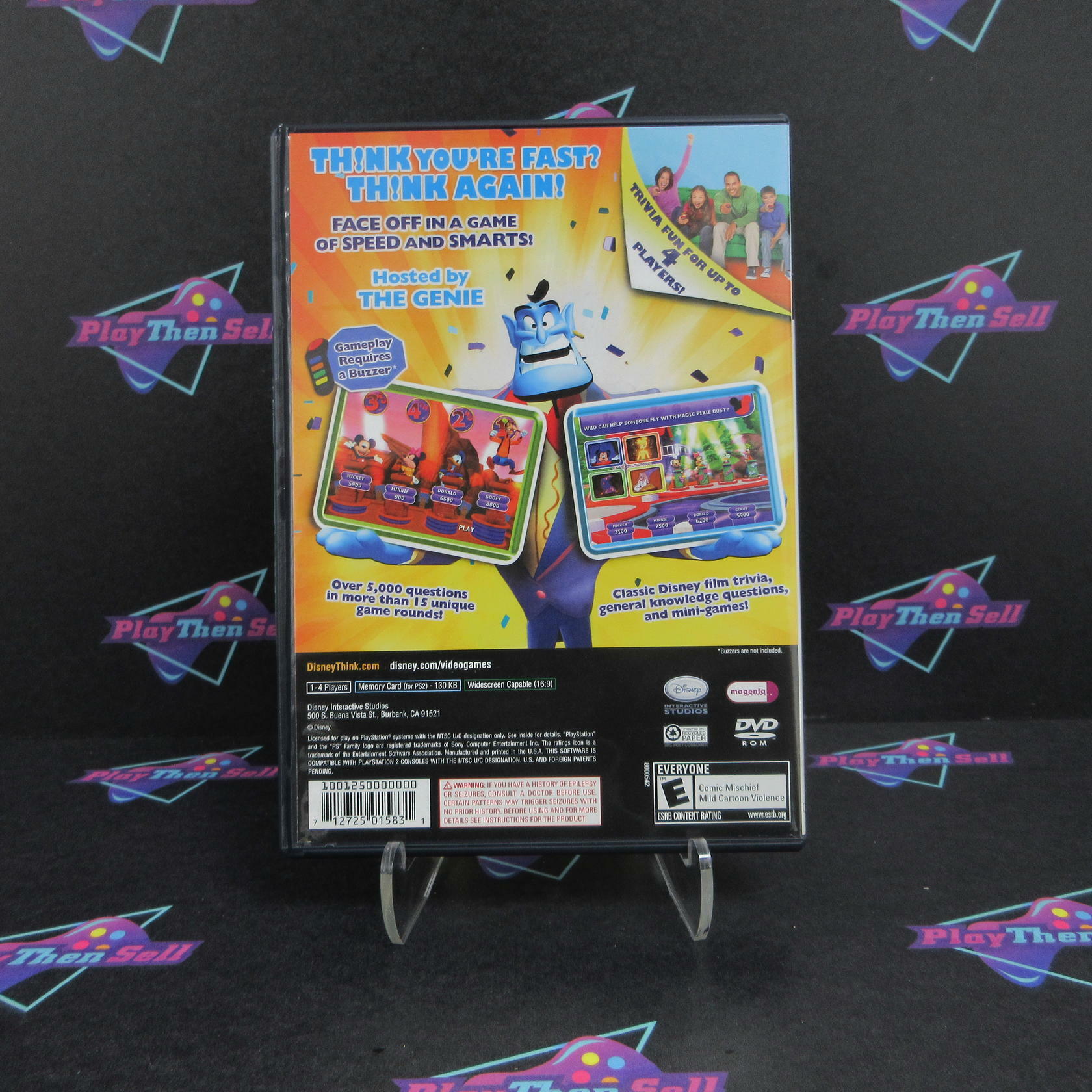 Disney Think Fast Software Only PS2 PlayStation 2 + Reg Card - Like New