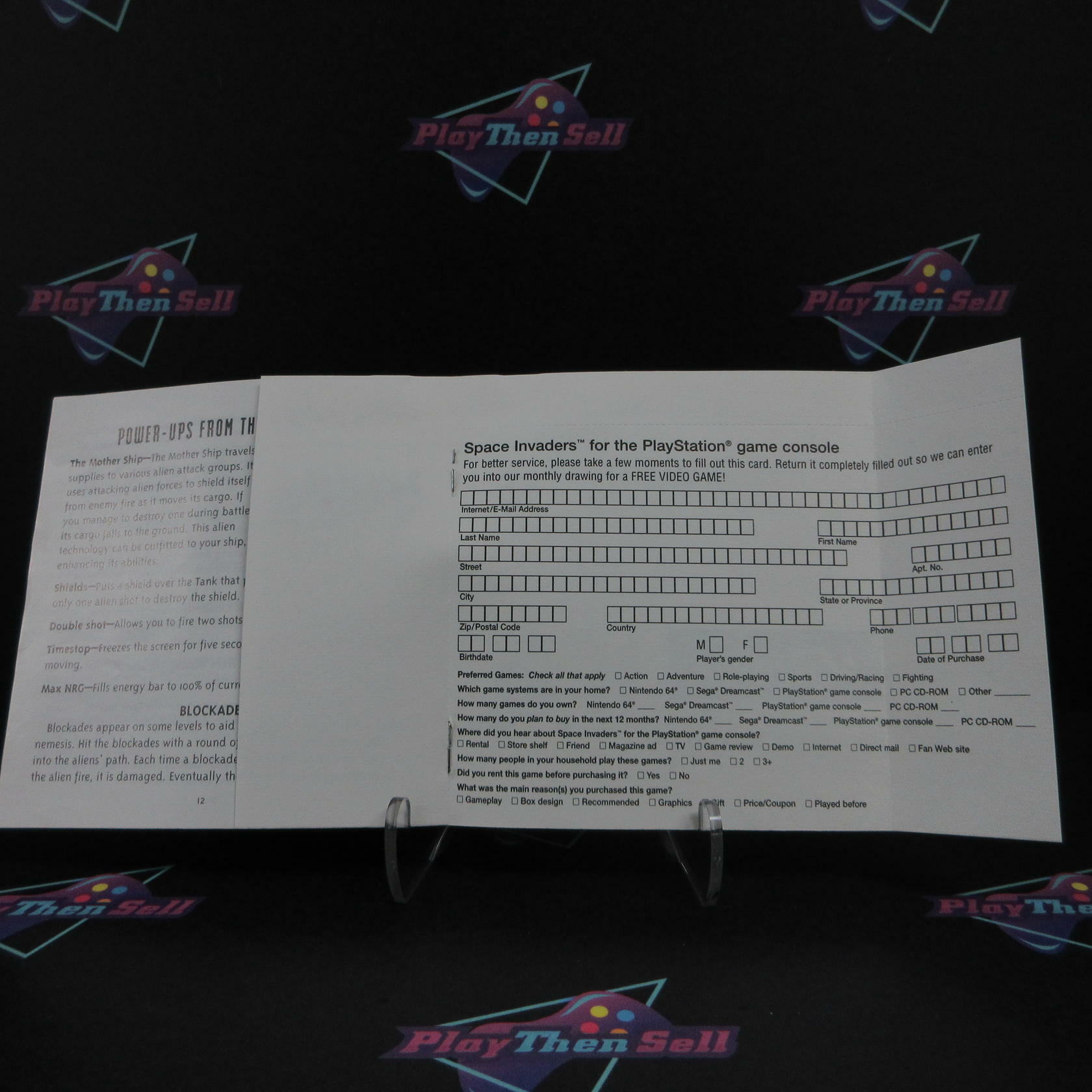 Space Invaders PS1 PlayStation 1 + Reg Card - Like New