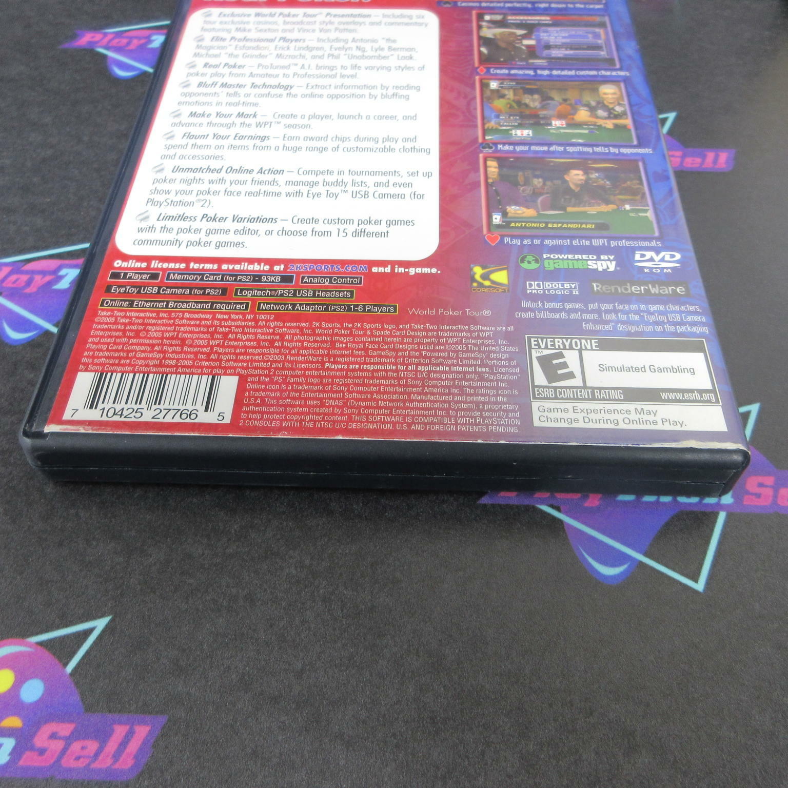 World Poker Tour + Reg Card PS2 PlayStation 2 AD - Very Good