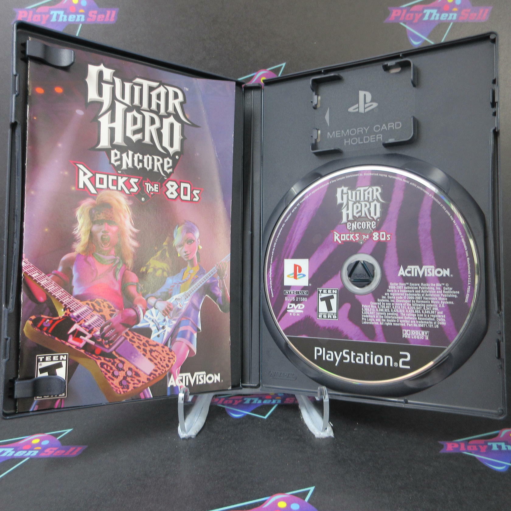 Guitar Hero Encore Rocks the 80's + Poster PlayStation 2 AD/MD Complete CIB - Very Good