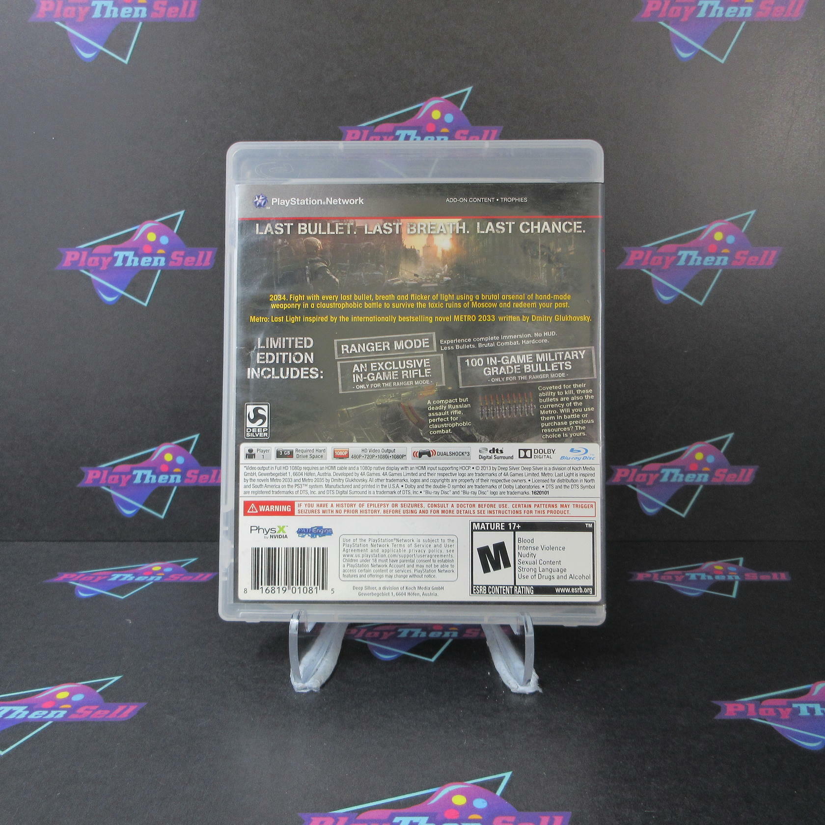 Metro Last Light Limited Edition PS3 PlayStation 3 - Very Good