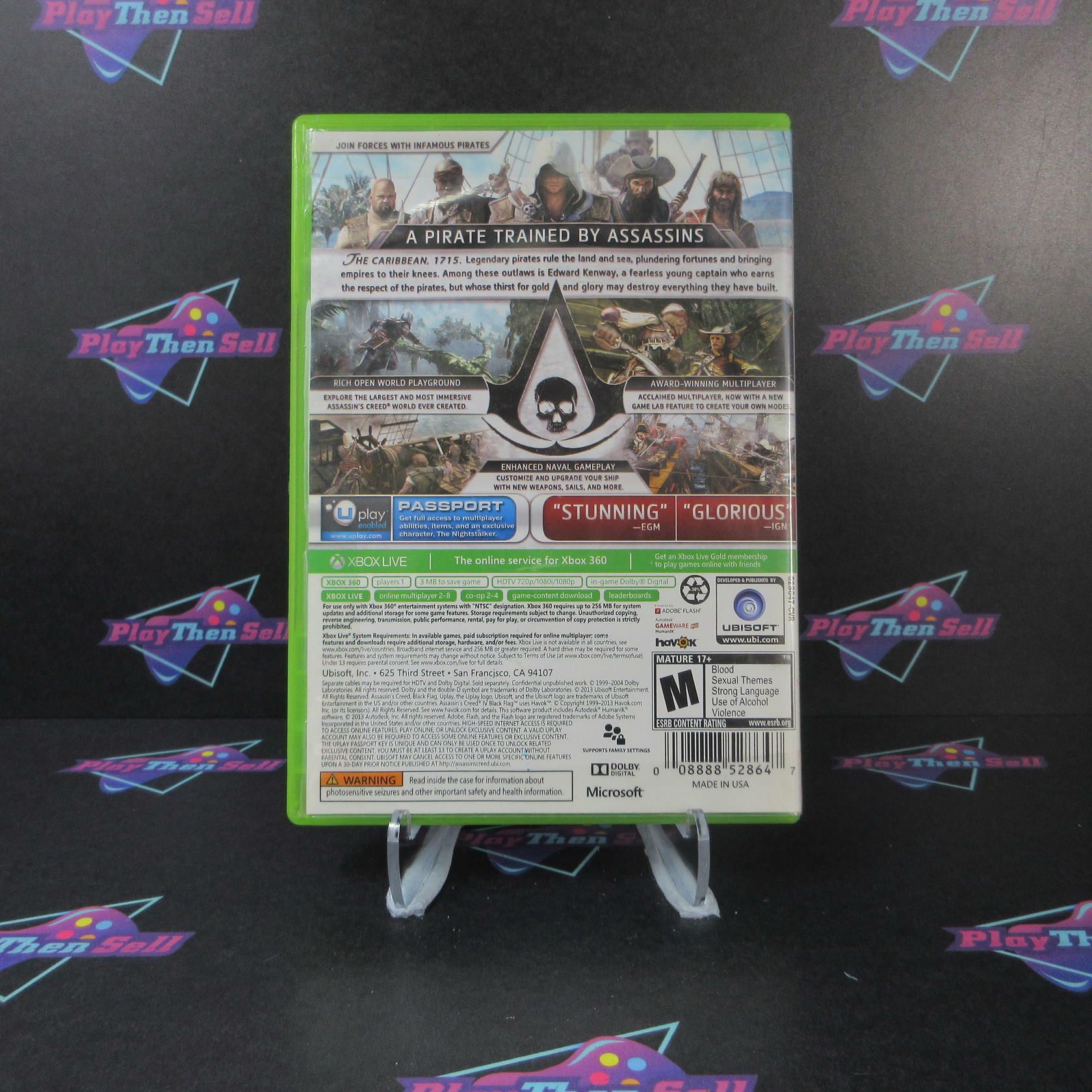 Assassin's Creed IV 4 Black Flag Walmart Edition Xbox 360 AD Complete CIB - Very Good
