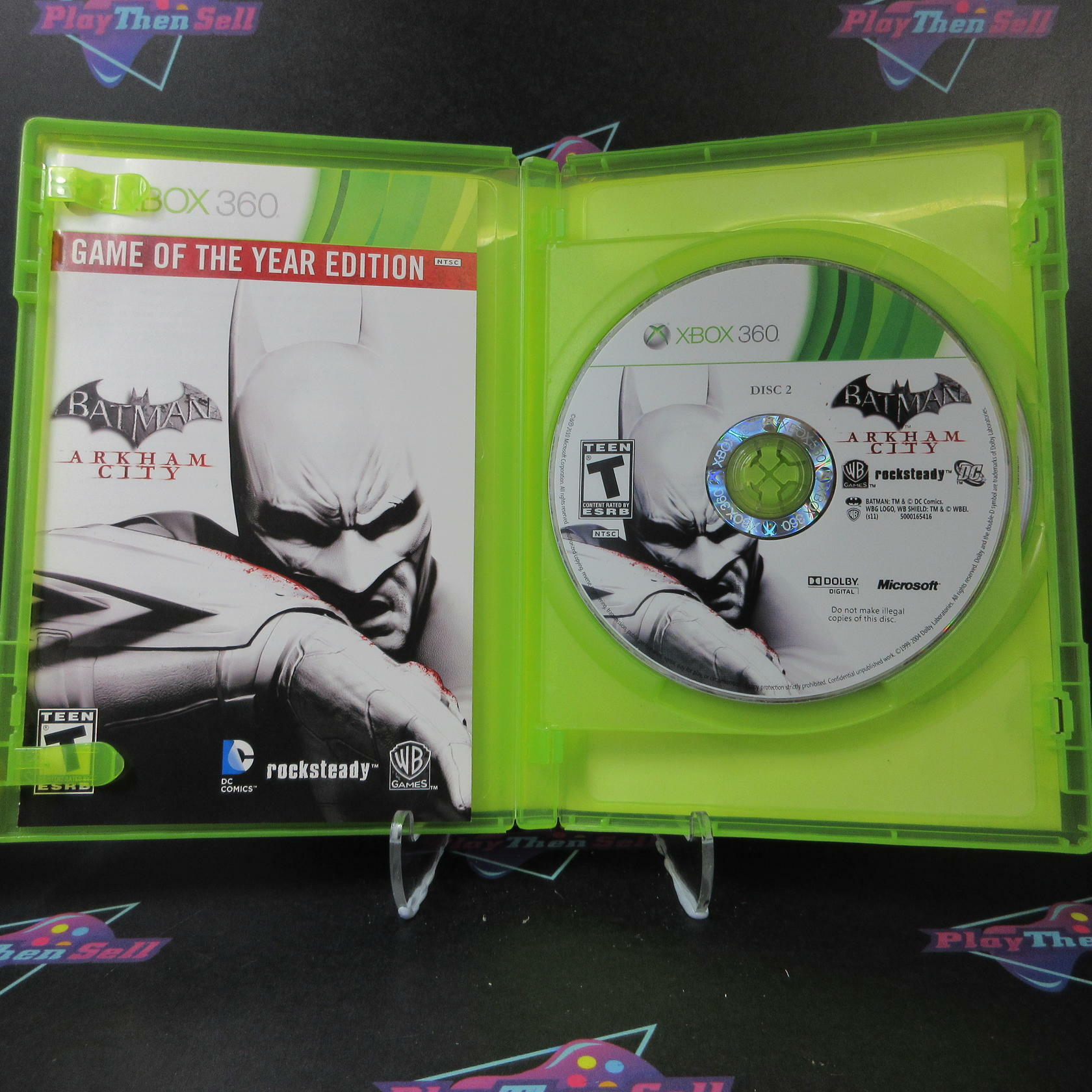 Batman Arkham City GOTY Platinum Hits BL Disc Xbox 360 AD Complete CIB - Very Good