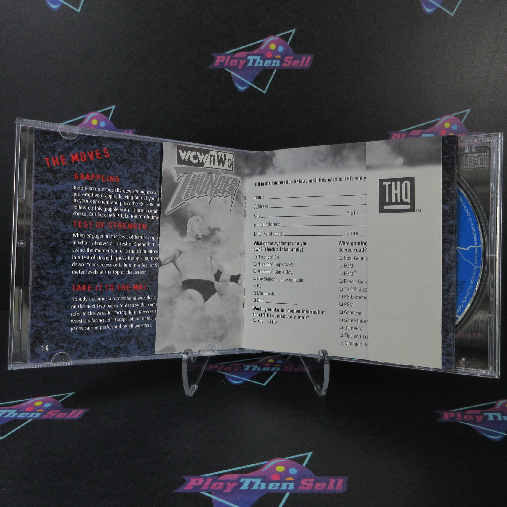 WCW NWO Thunder + Reg Card PS1 PlayStation 1 No Art - Very Good