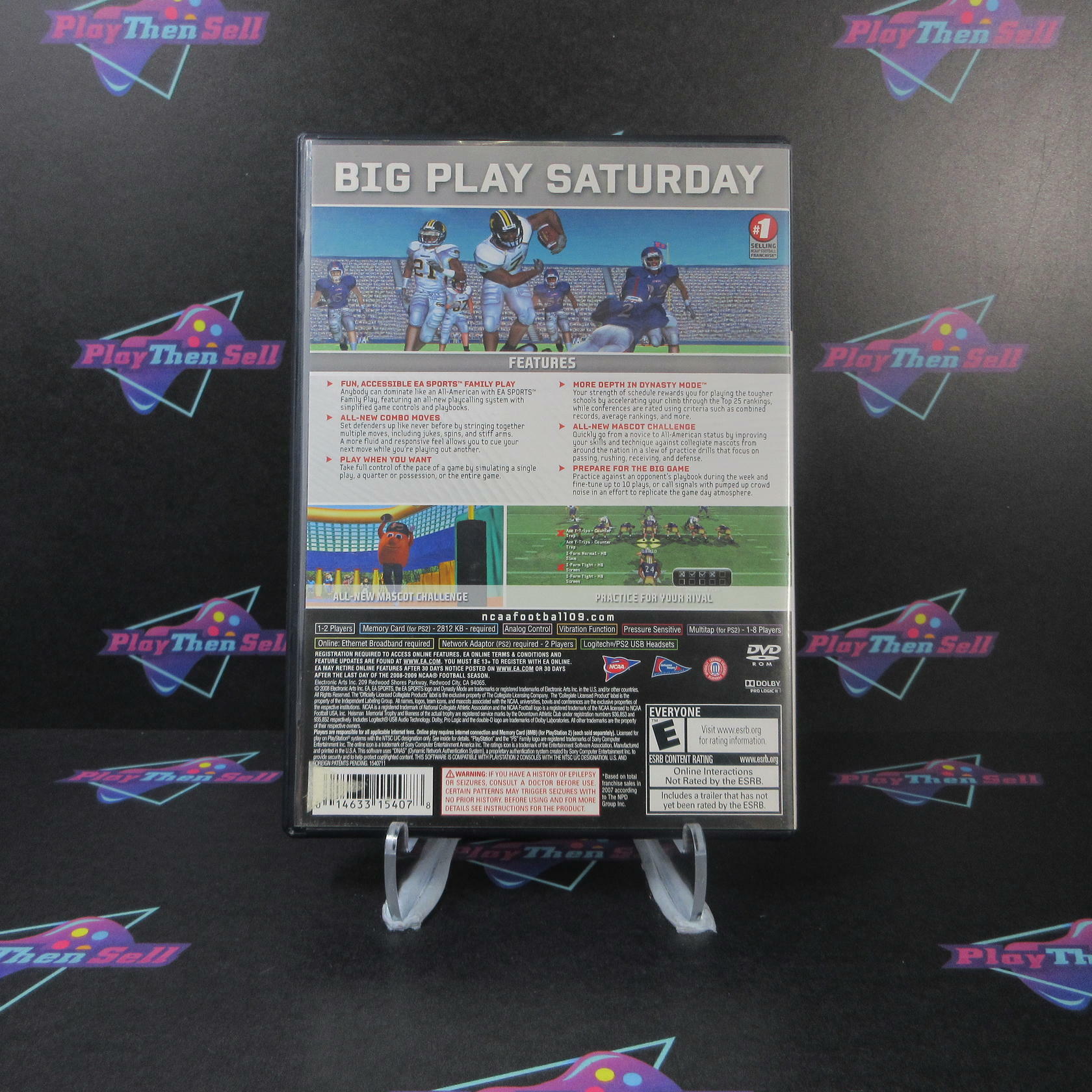 NCAA Football 09  PS2 PlayStation 2 AD Complete CIB - Very Good