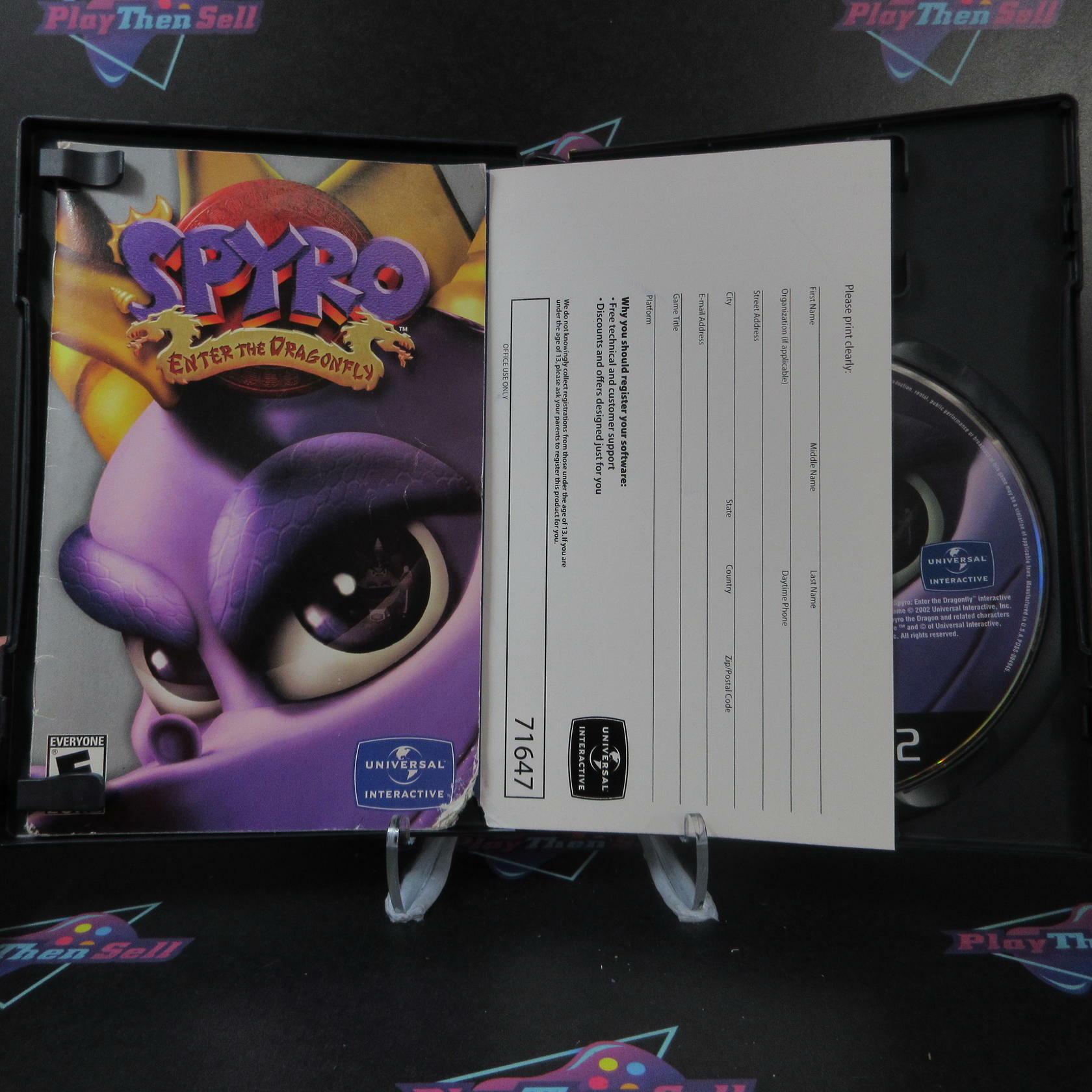 Spyro Enter the Dragonfly + Reg Card PS2 PlayStation 2 AD/MD Complete CIB - Very Good