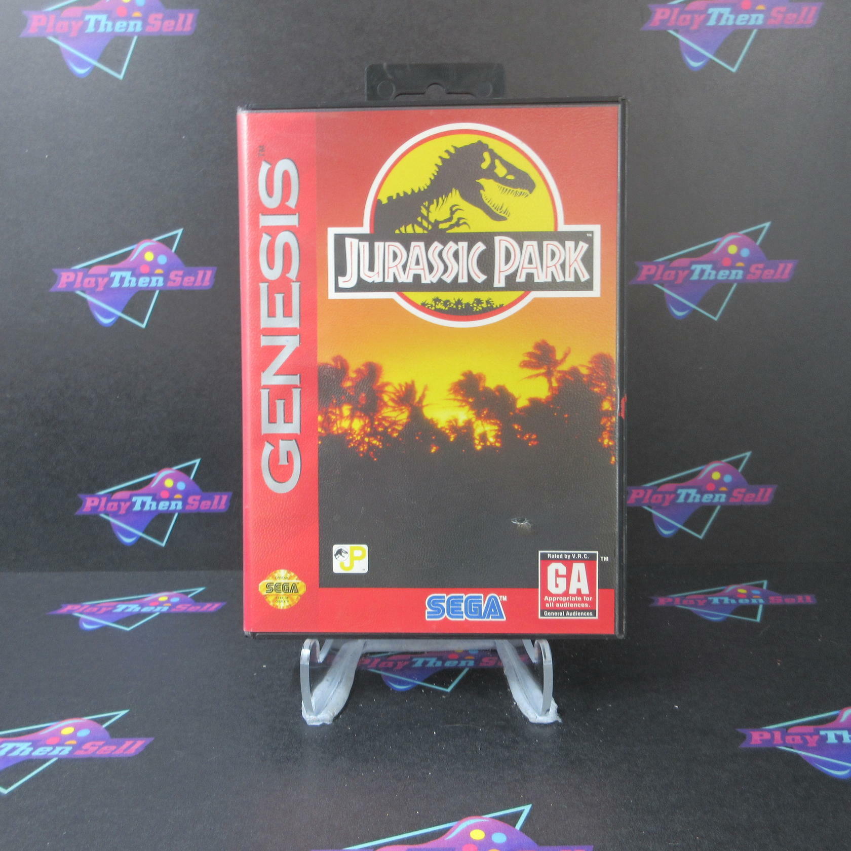 Jurassic Park Sega Genesis Boxed AD/NM Authentic / Tested - Very Good