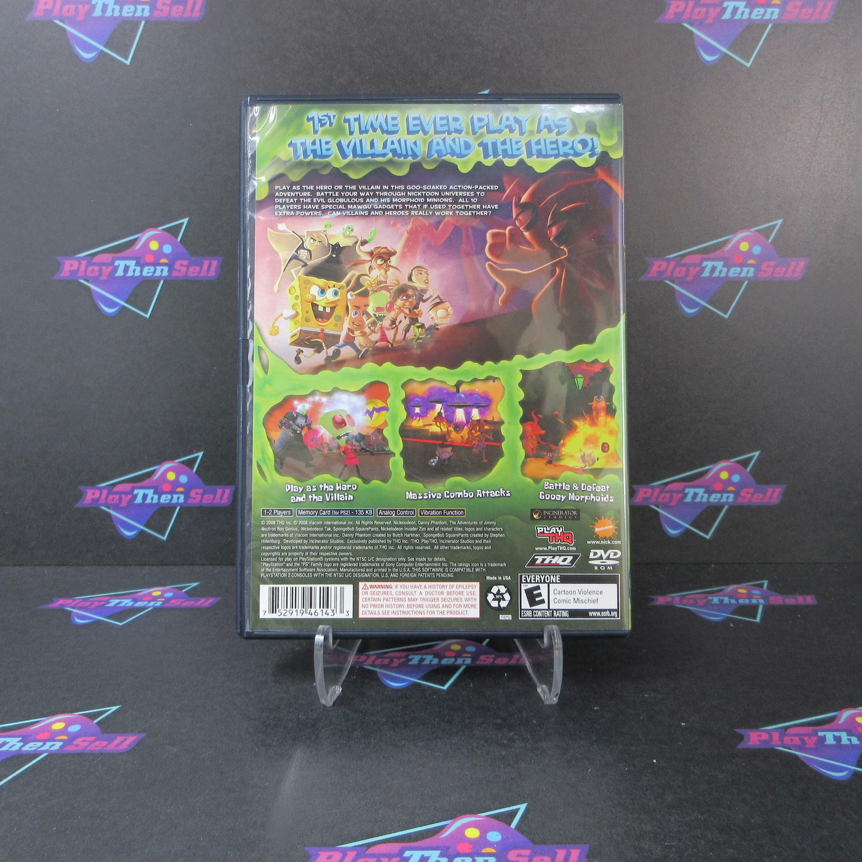 SpongeBob SquarePants Globs of Doom + Magic Wand PS2 PlayStation 2 DD Complete - Very Good