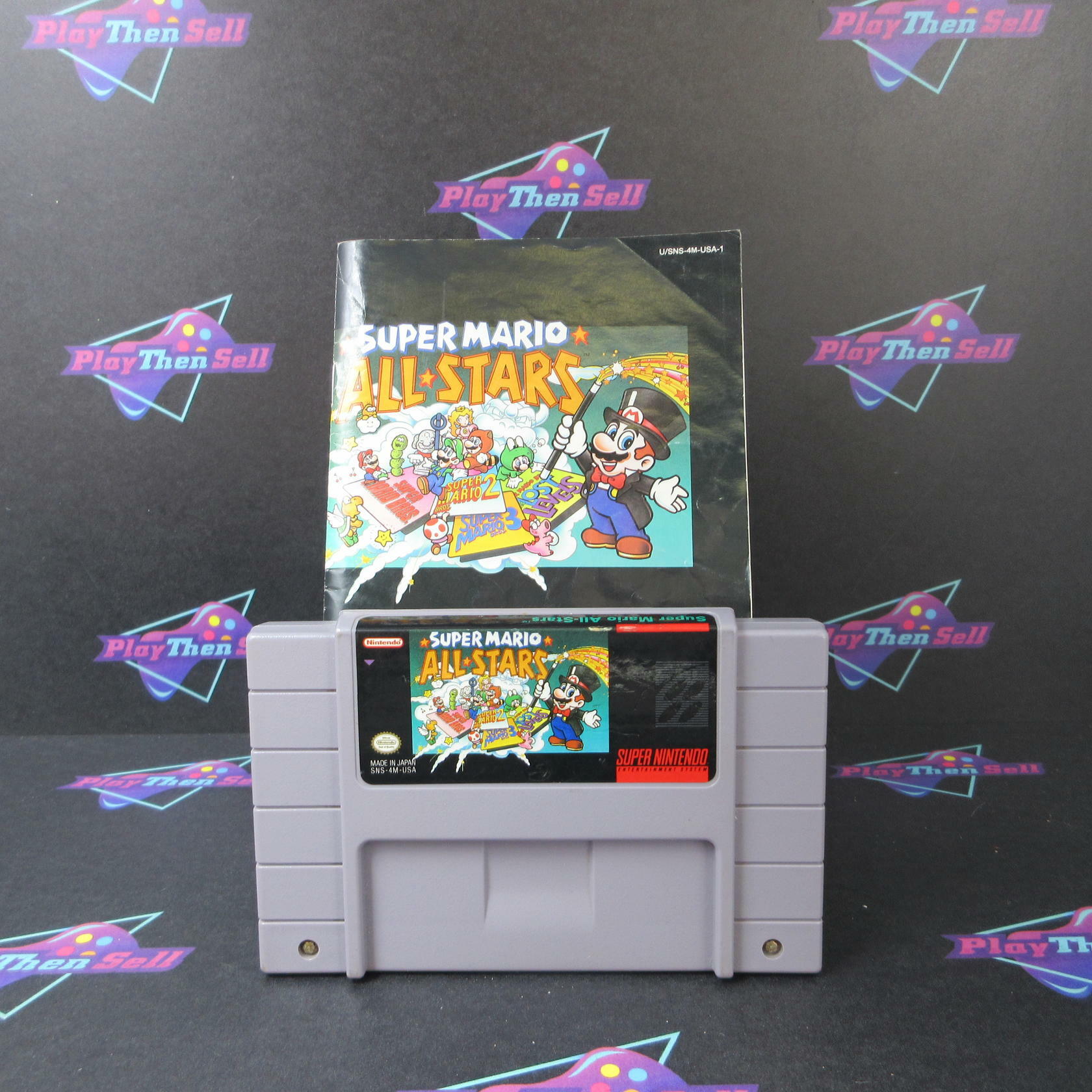 Super Mario All Stars Super Nintendo SNES Cartridge + Manual Authentic / Tested - Very Good