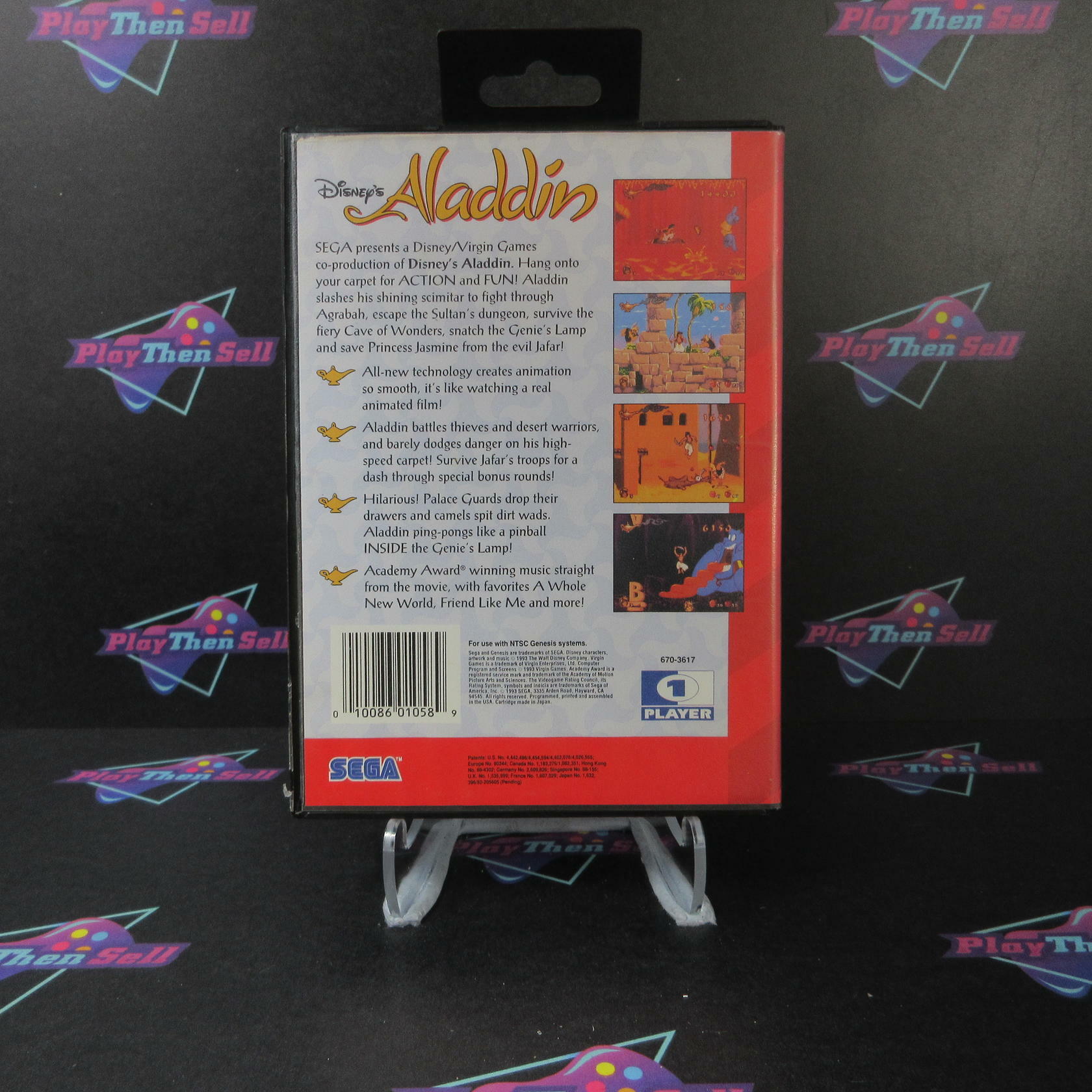 Disney's Aladdin Sega Genesis Boxed NM Authentic / Tested - Very Good