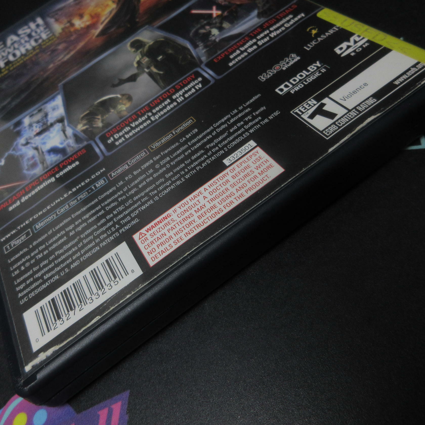 Star Wars The Force Unleashed PS2 PlayStation 2 AD/NM - Very Good