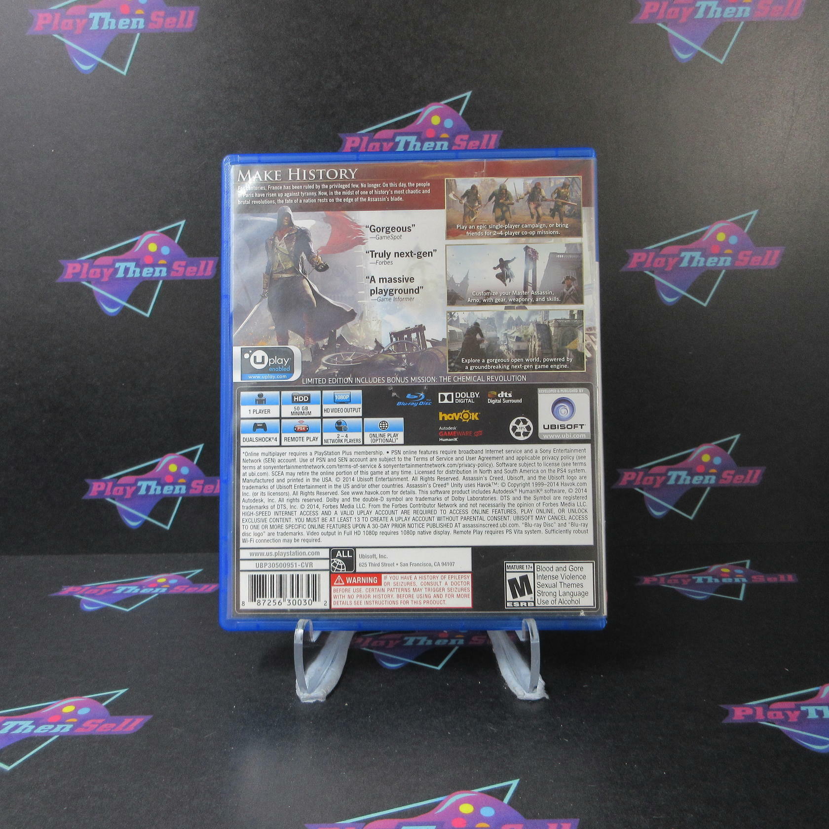 Assassin's Creed Unity Limited Edition PS4 PlayStation 4 AD Complete CIB - Very Good