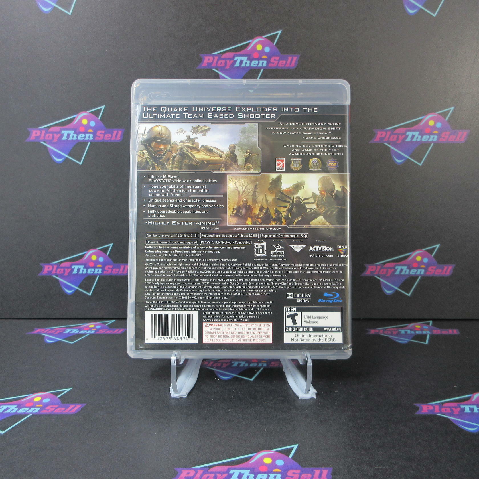 Enemy Territory Quake Wars PS3 Playstation 3 AD Complete CIB - Very Good