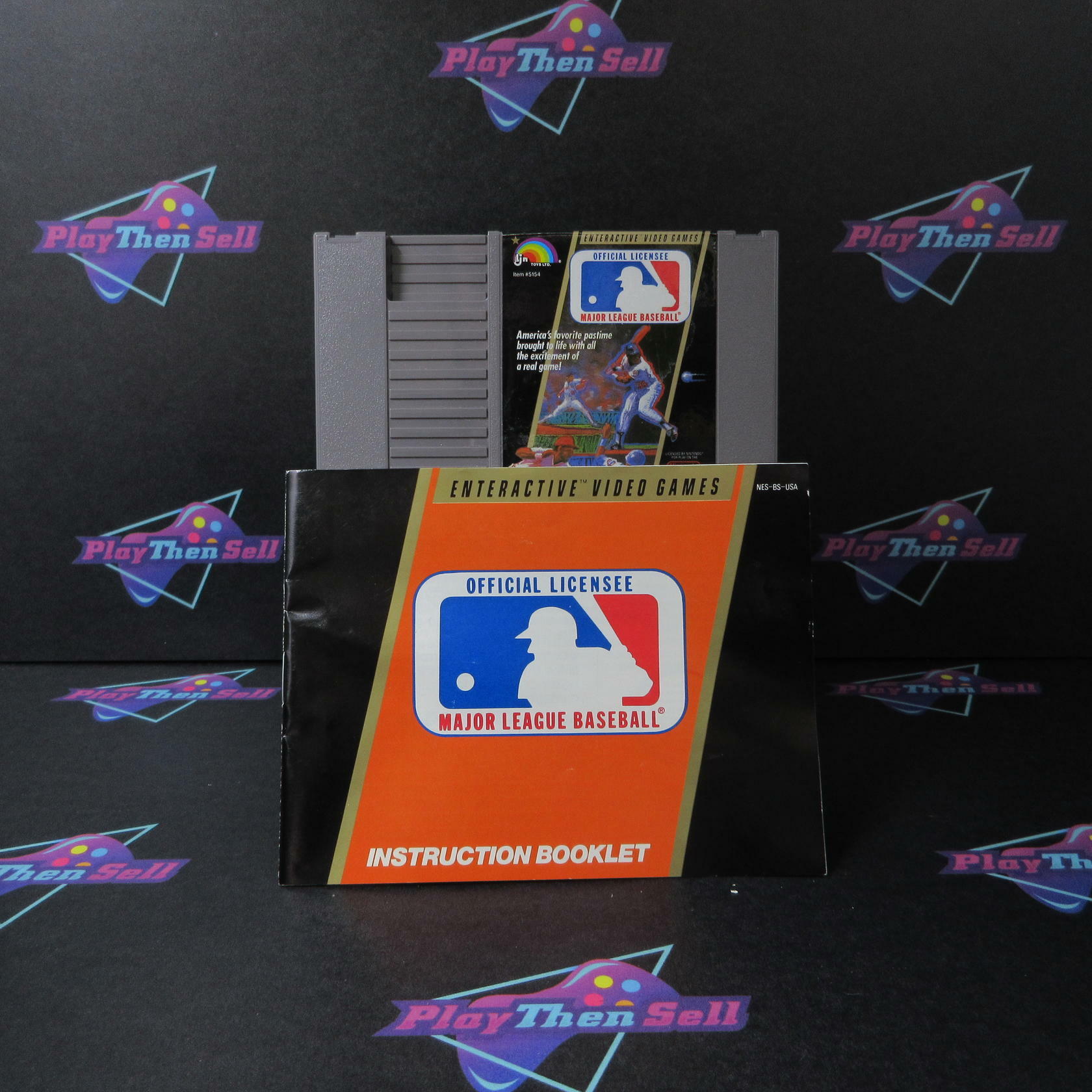 Major League Baseball Nintendo NES Cartridge And Manual Authentic / Tested - Very Good