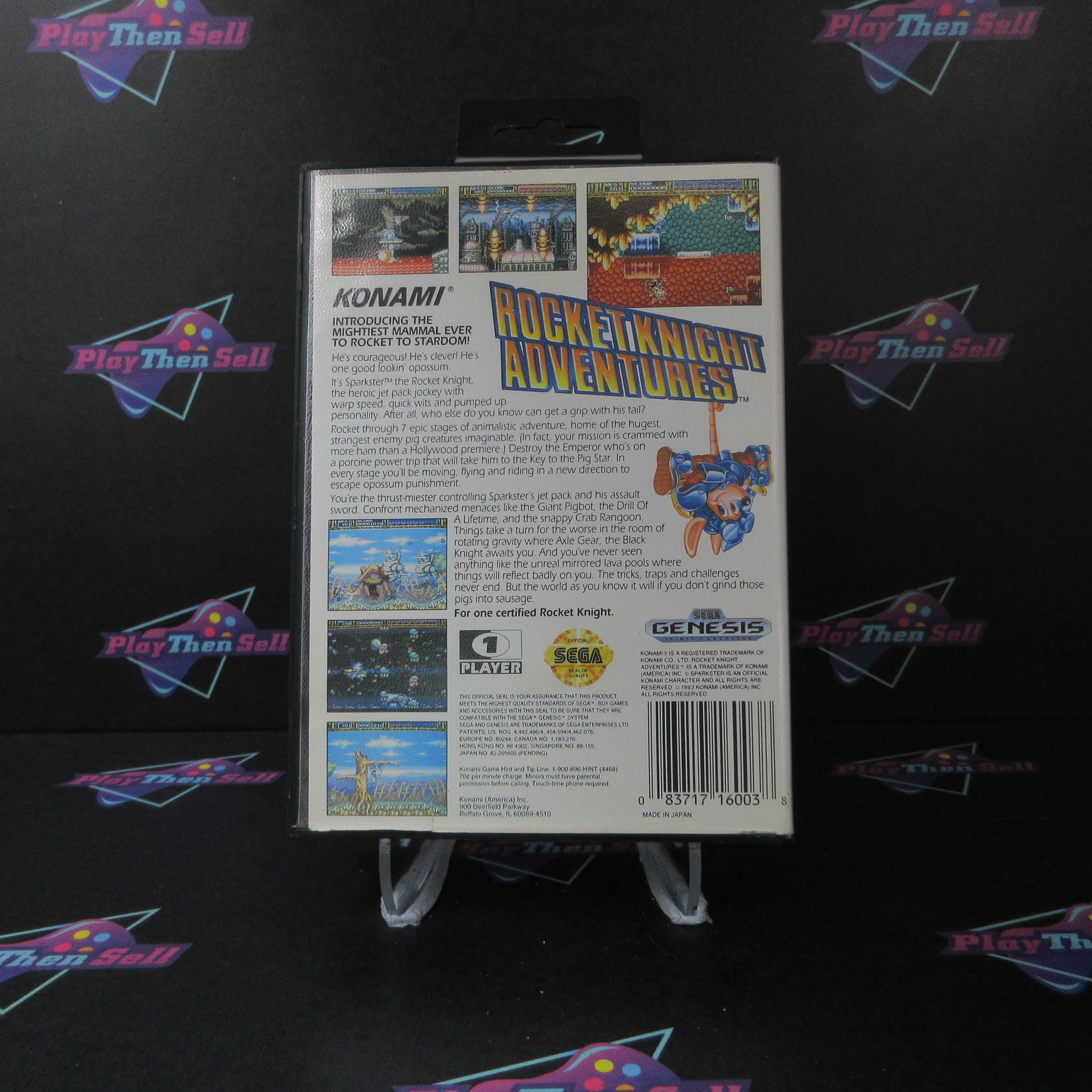 Rocket Knight Adventures Sega Genesis Boxed NM Authentic / Tested - Very Good