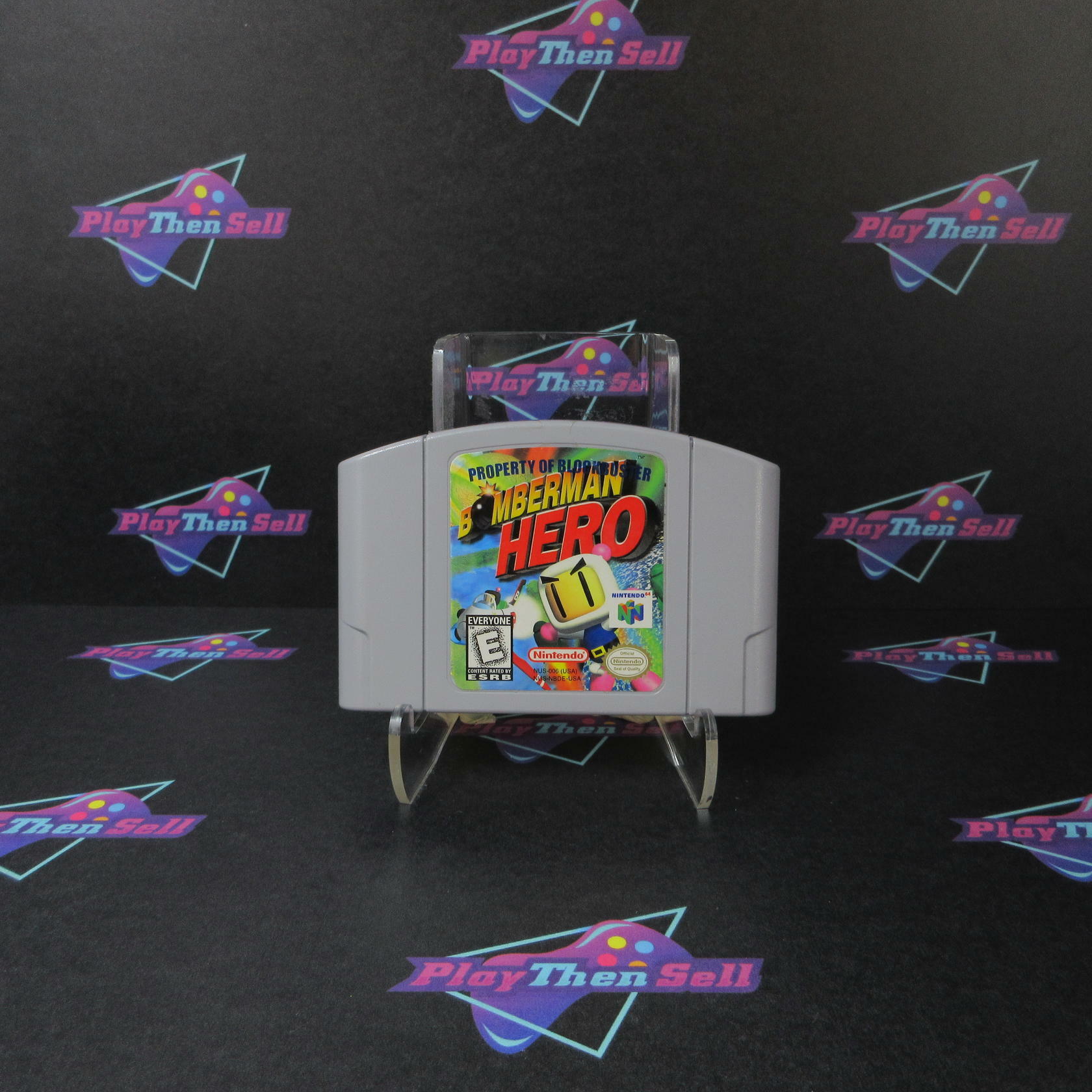Bomberman Hero Nintendo 64 Cartridge Only Blockbuster Sticker - Very Good