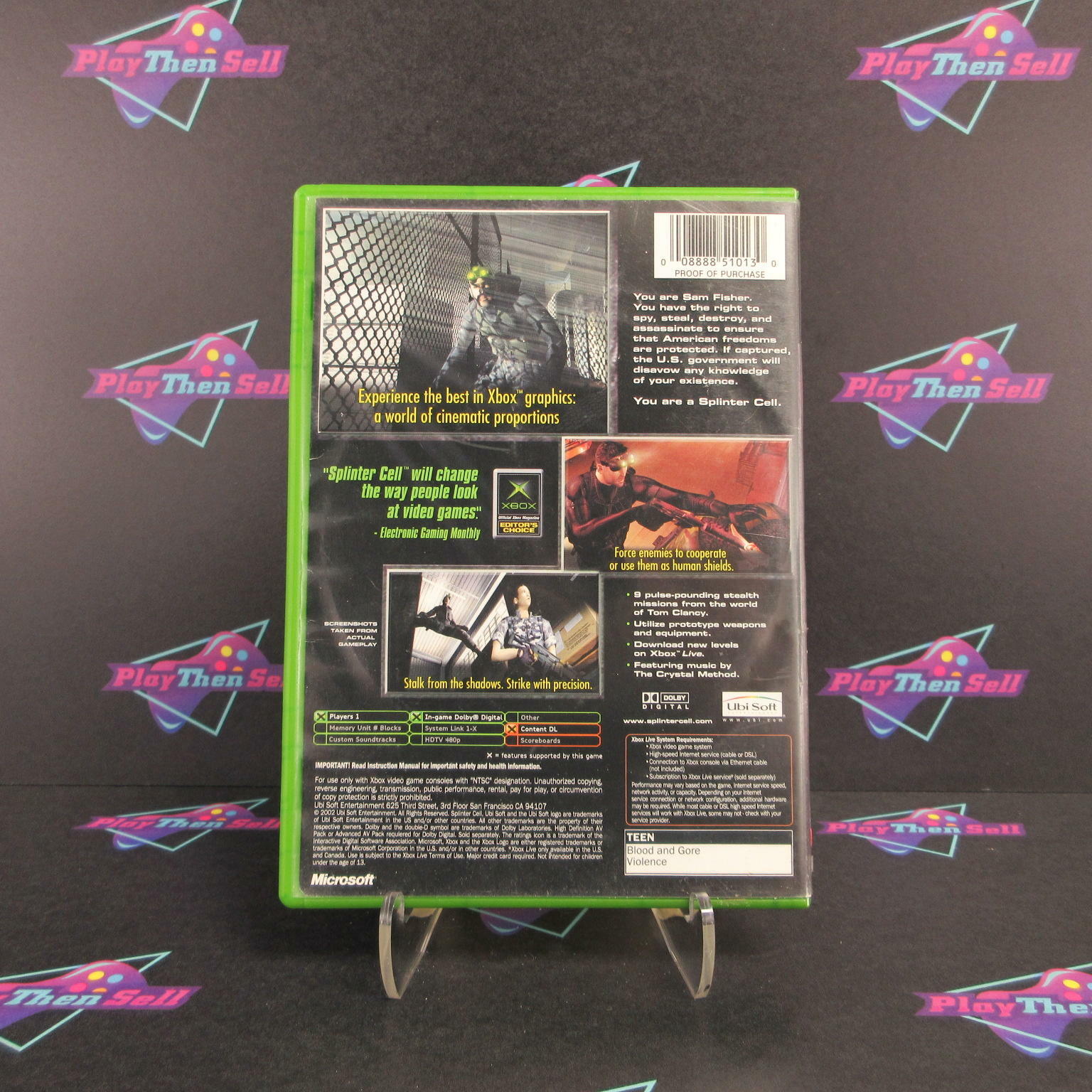 Tom Clancy's Splinter Cell Xbox AD/NM - Very Good