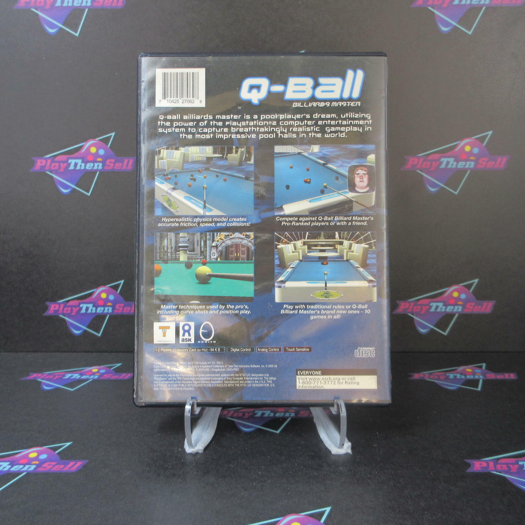 Q-Ball Billiards Master PS2 PlayStation 2 AD/NM - Very Good