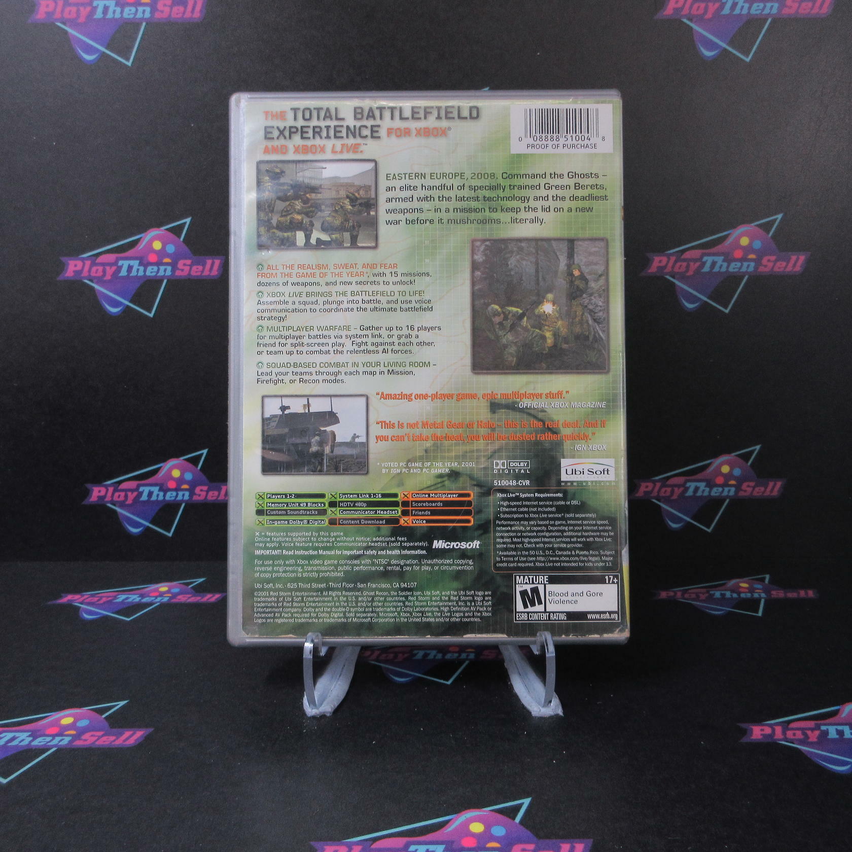 Tom Clancy's Ghost Recon PH Xbox + Reg Card AD/MD Complete - Very Good