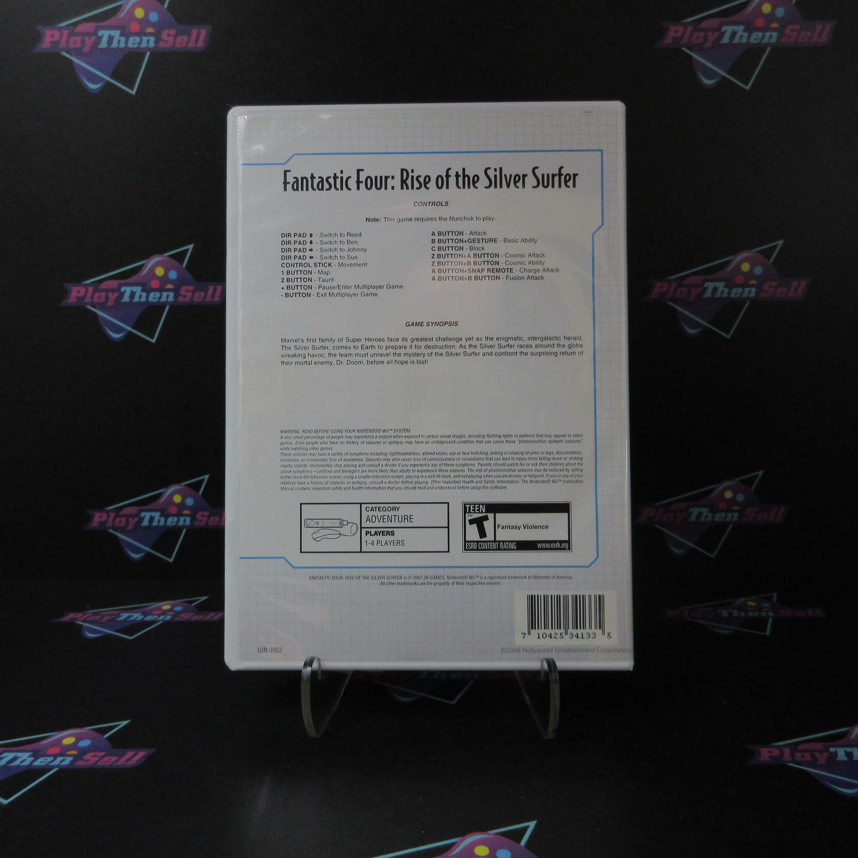 Fantastic Four Rise of The Silver Surfer Nintendo Wii Rental Art AD/DD/NM - Very Good